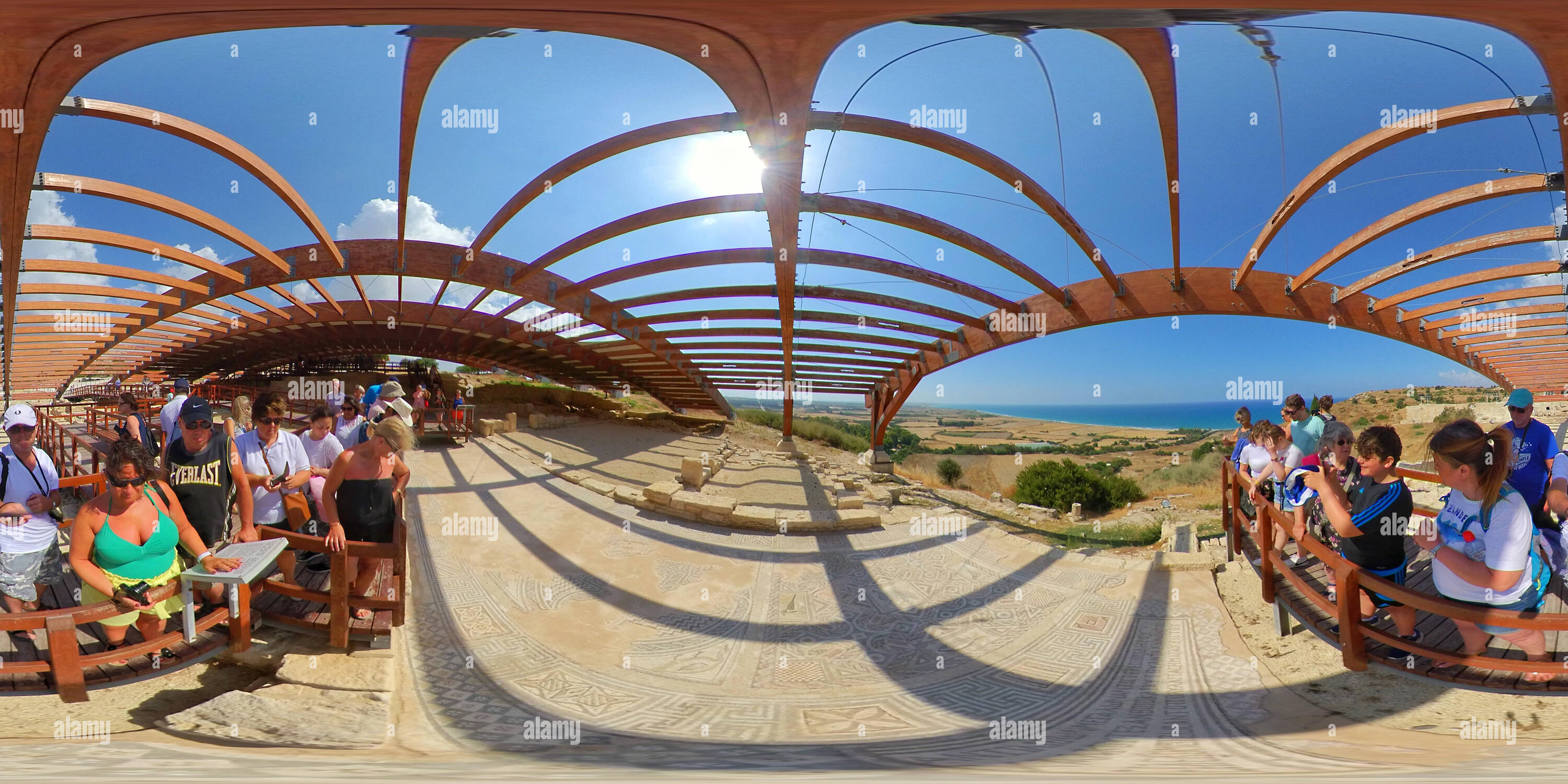 360 degree panoramic view of House of Eustolios, Kourion, Cyprus (360VR)