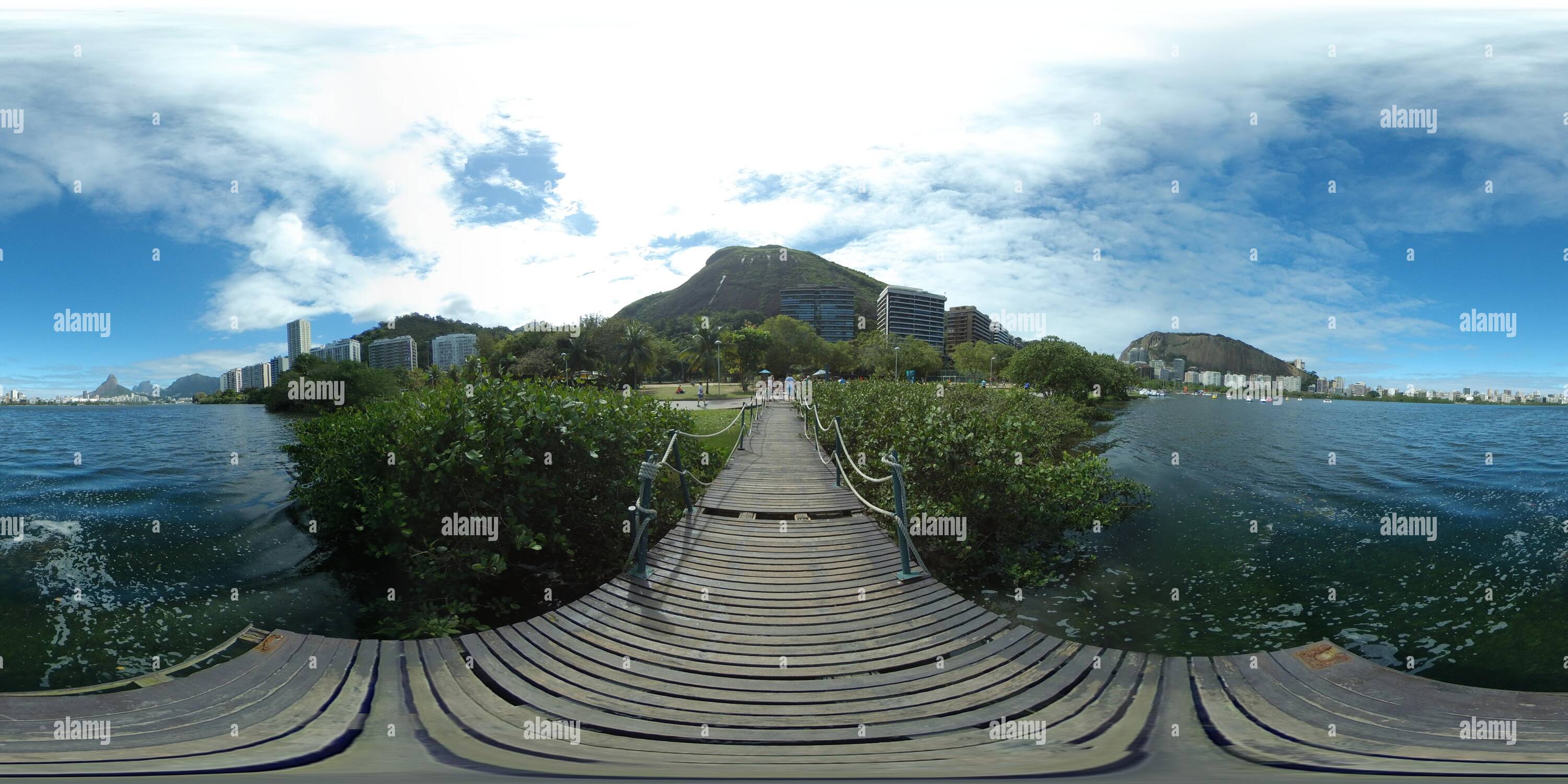 360 View Of Panoramic View Of The Big Lake From The Wooden Pier 4k 360 Stock Photo Alamy