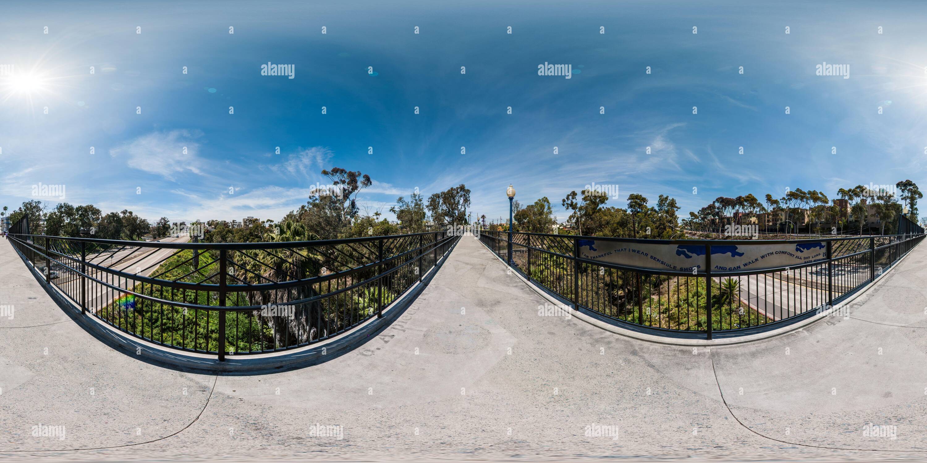 360 degree panoramic view of Vermont Street Pedestrian Bridge in San Diego