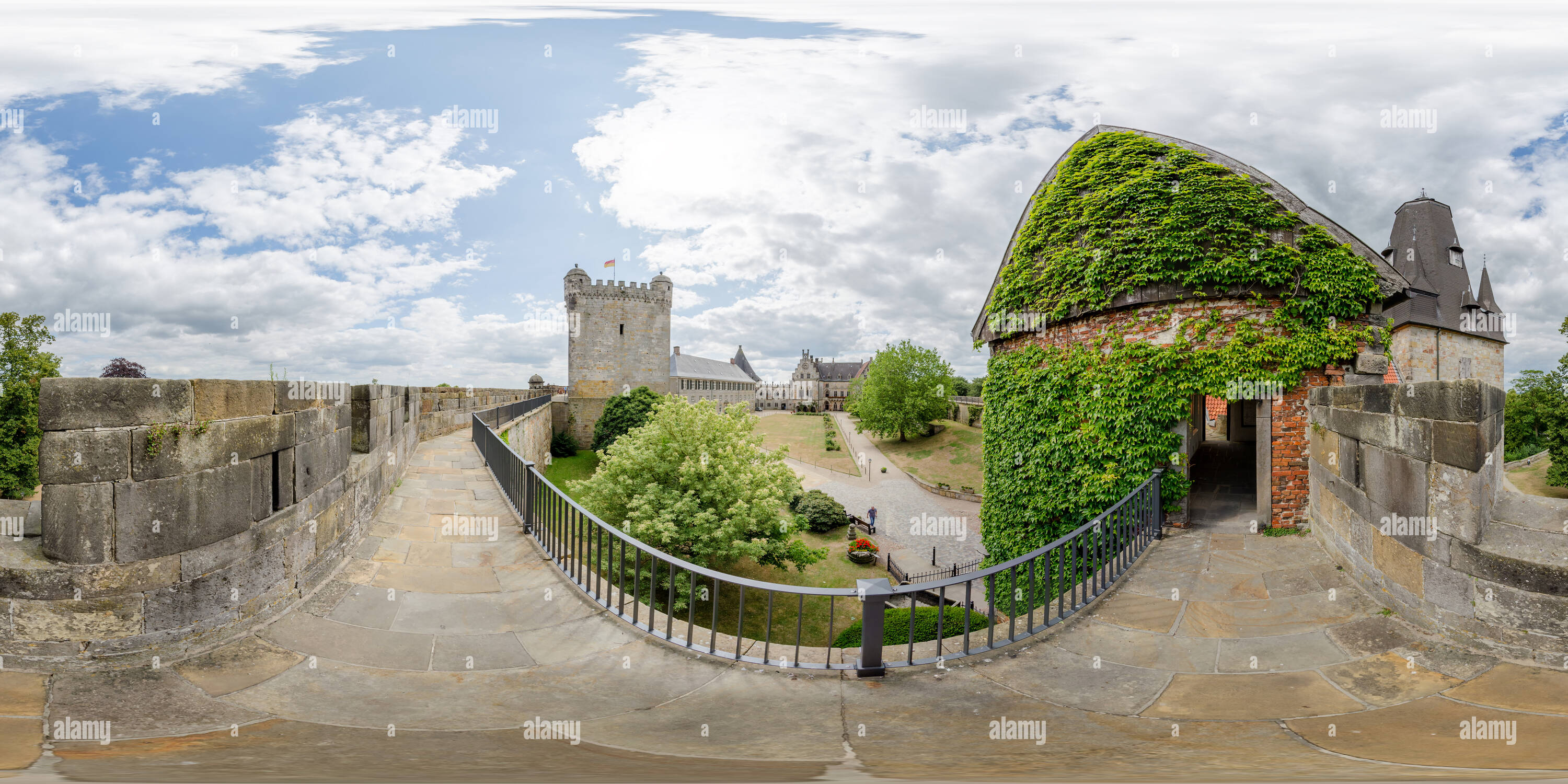 360 degree panoramic view of Burg Bentheim, Bad Bentheim, Germany