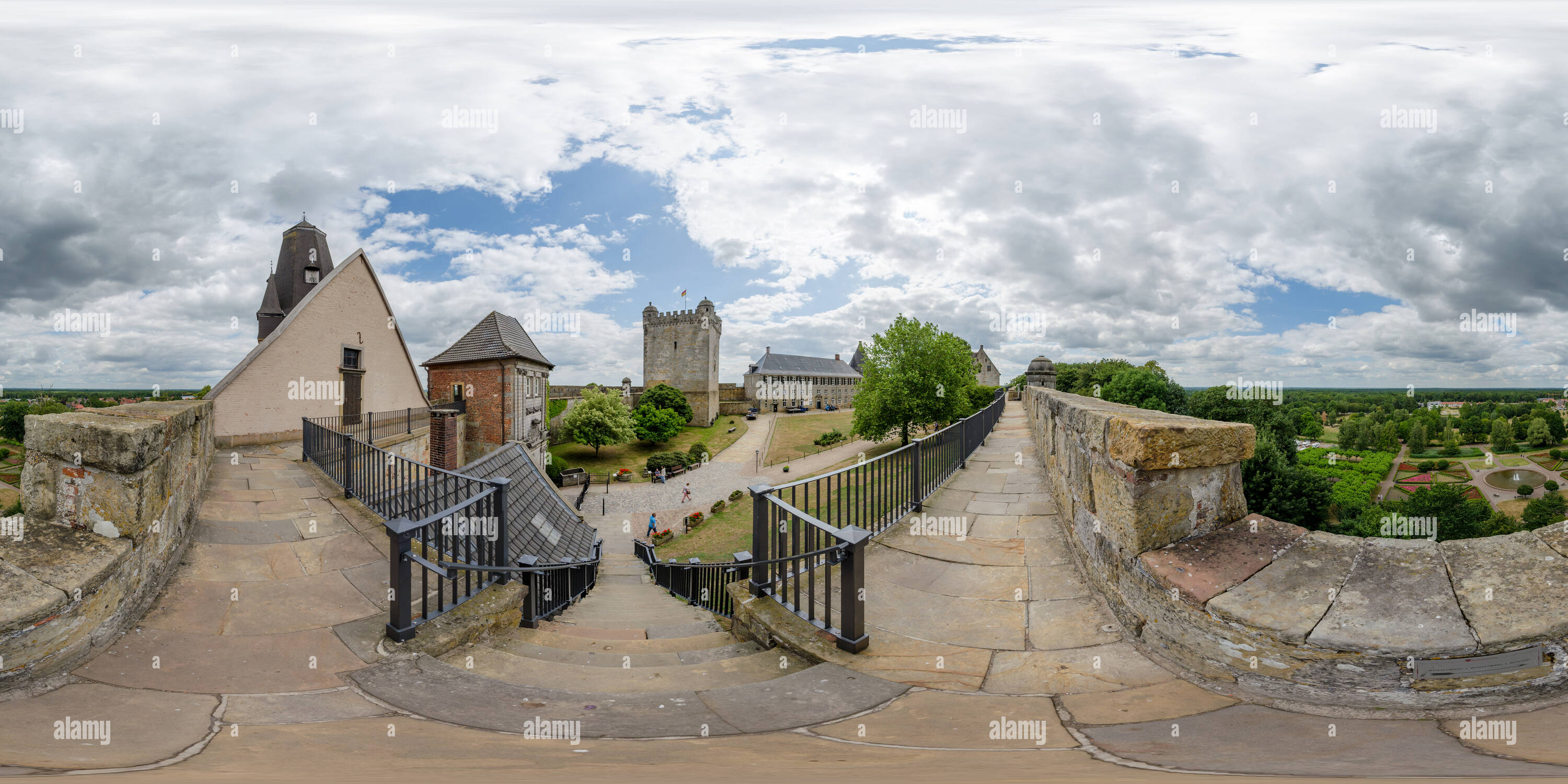 360 degree panoramic view of Burg Bentheim, Bad Bentheim, Germany