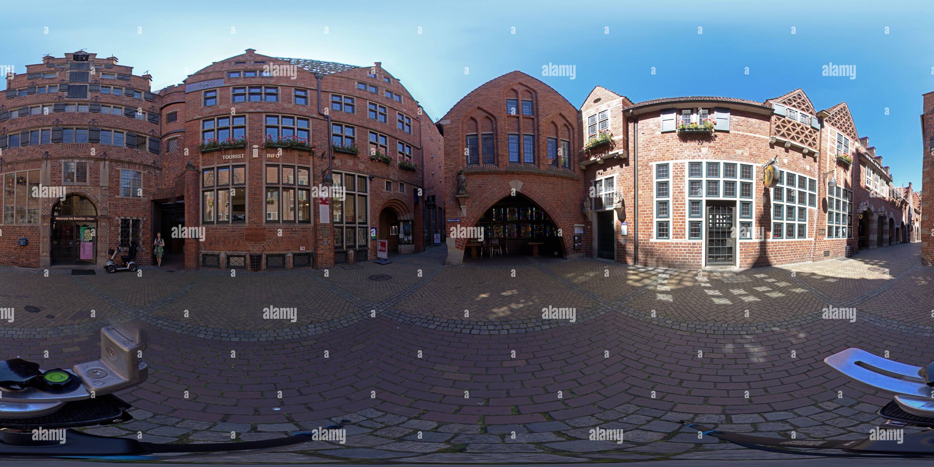 360 degree panoramic view of 360 degree photo, Böttcherstraße, Bremen, Germany