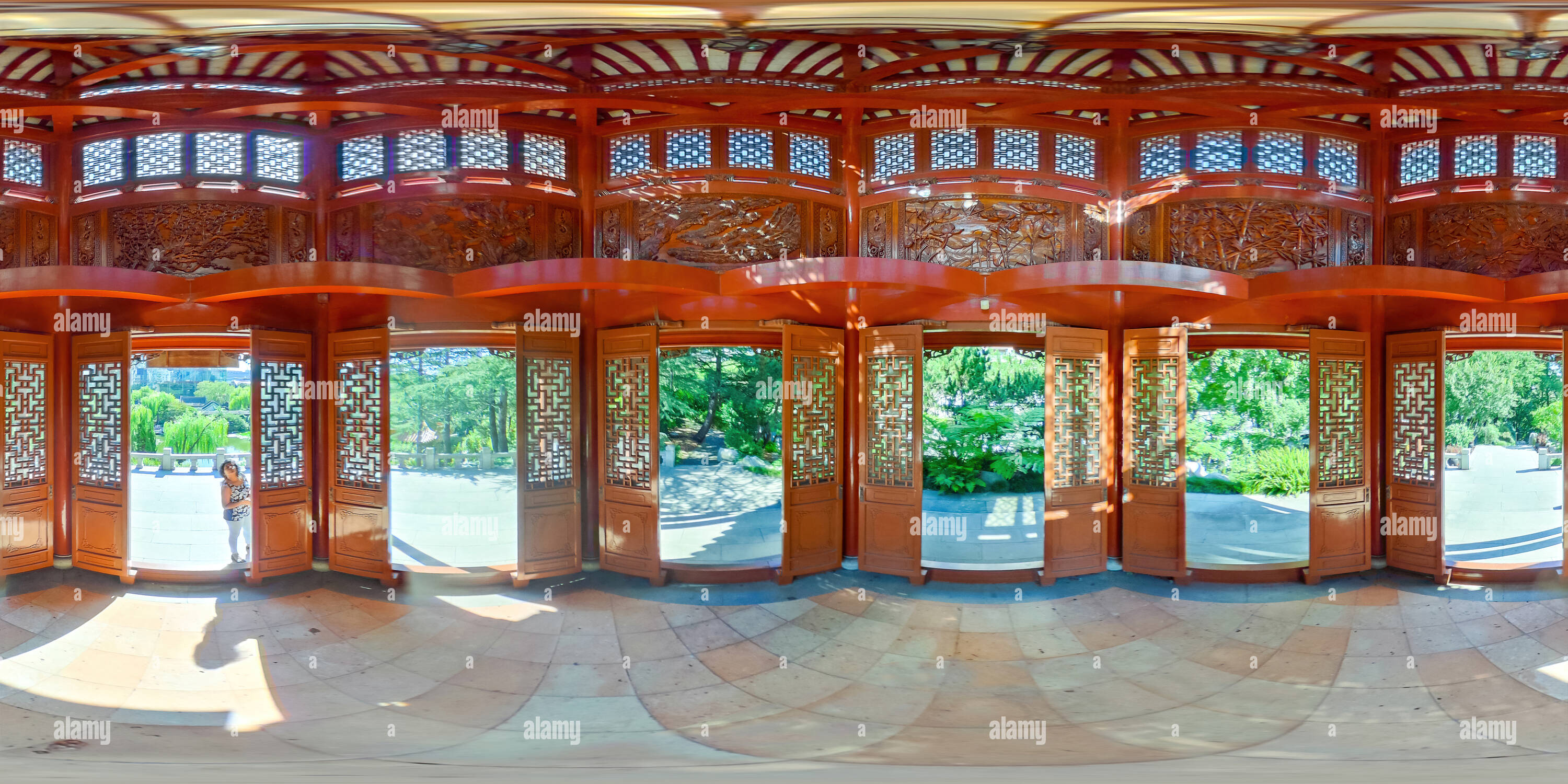 360 degree panoramic view of Chinese Garden of Friendship, Sydney Australia