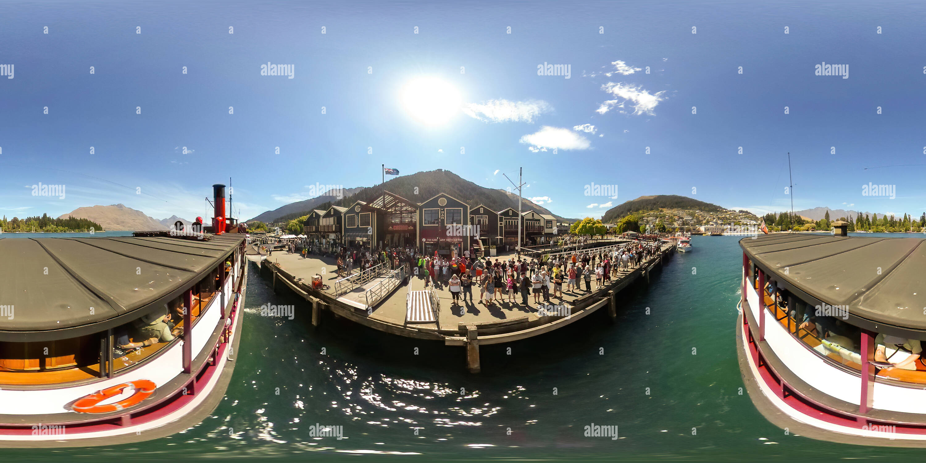 360 degree panoramic view of Docking at Queenstown, South Island, New Zealand