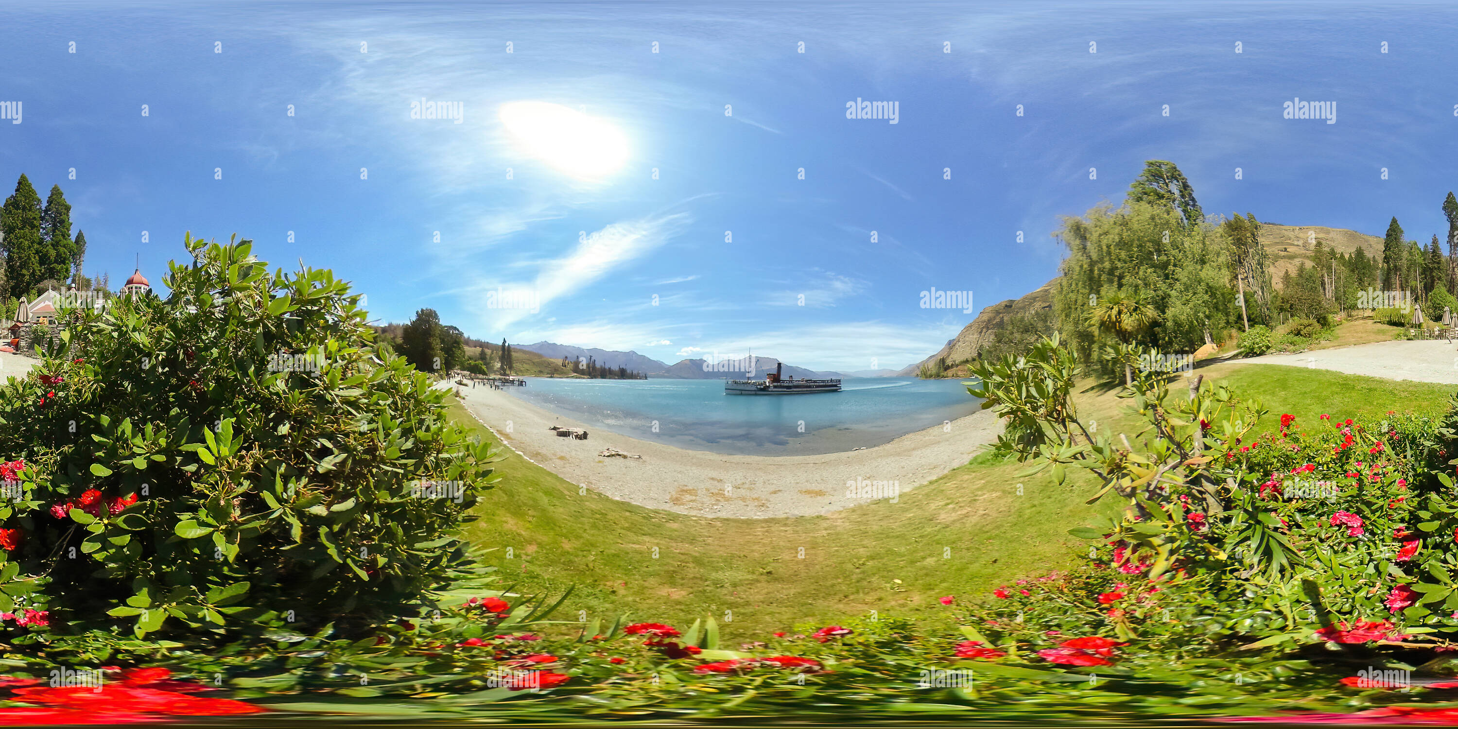 360 degree panoramic view of TSS Earnslaw, Lake Wakatipu, New Zealand