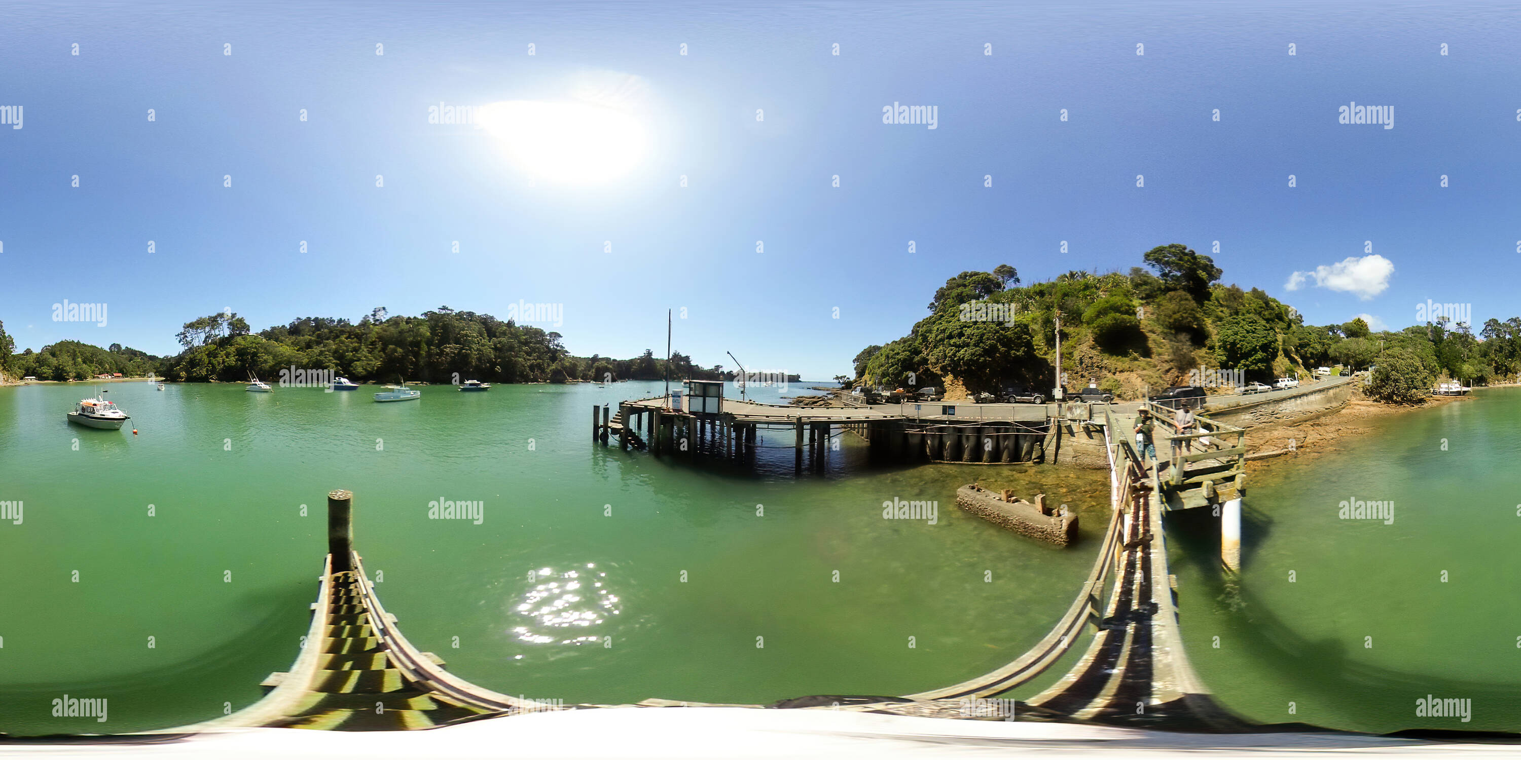 360 degree panoramic view of Omaha Cove, Leigh, Auckland Region, New Zealand