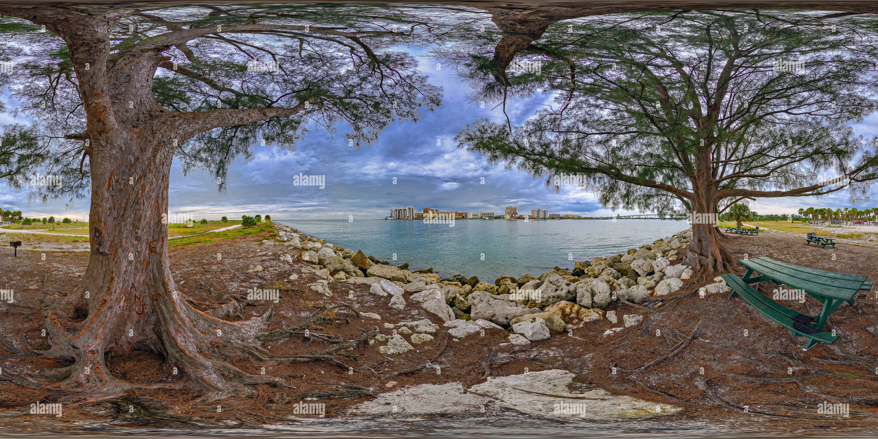 360° view of Overlooking Clearwater Pass at Sand Key Park Alamy