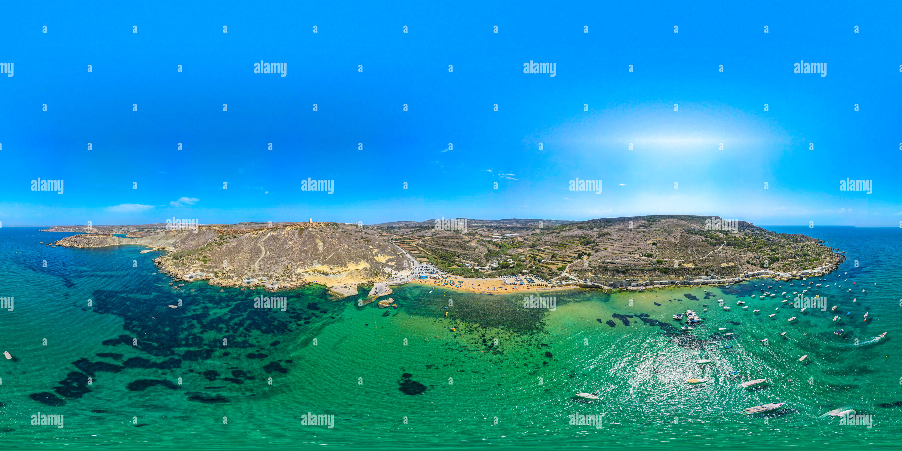 360° view of Gnejna Bay - Malta - Alamy