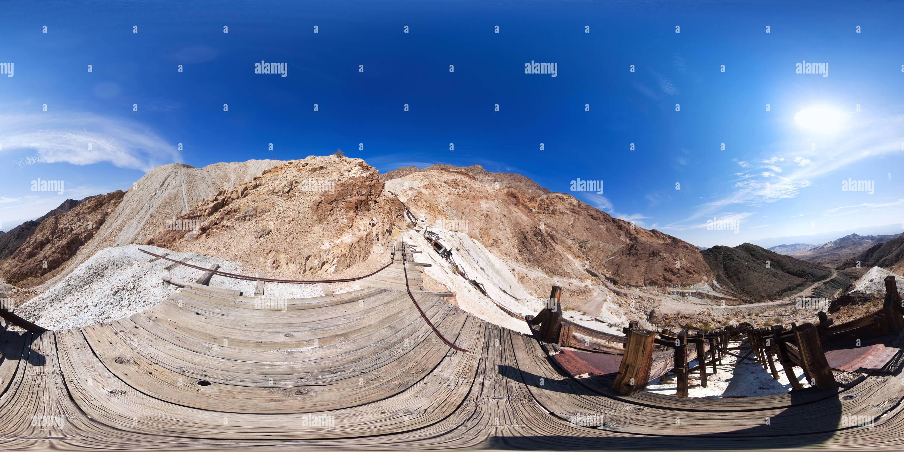 360 degree panoramic view of Moorehouse Mine - Death Valley - Upper Ore Chute