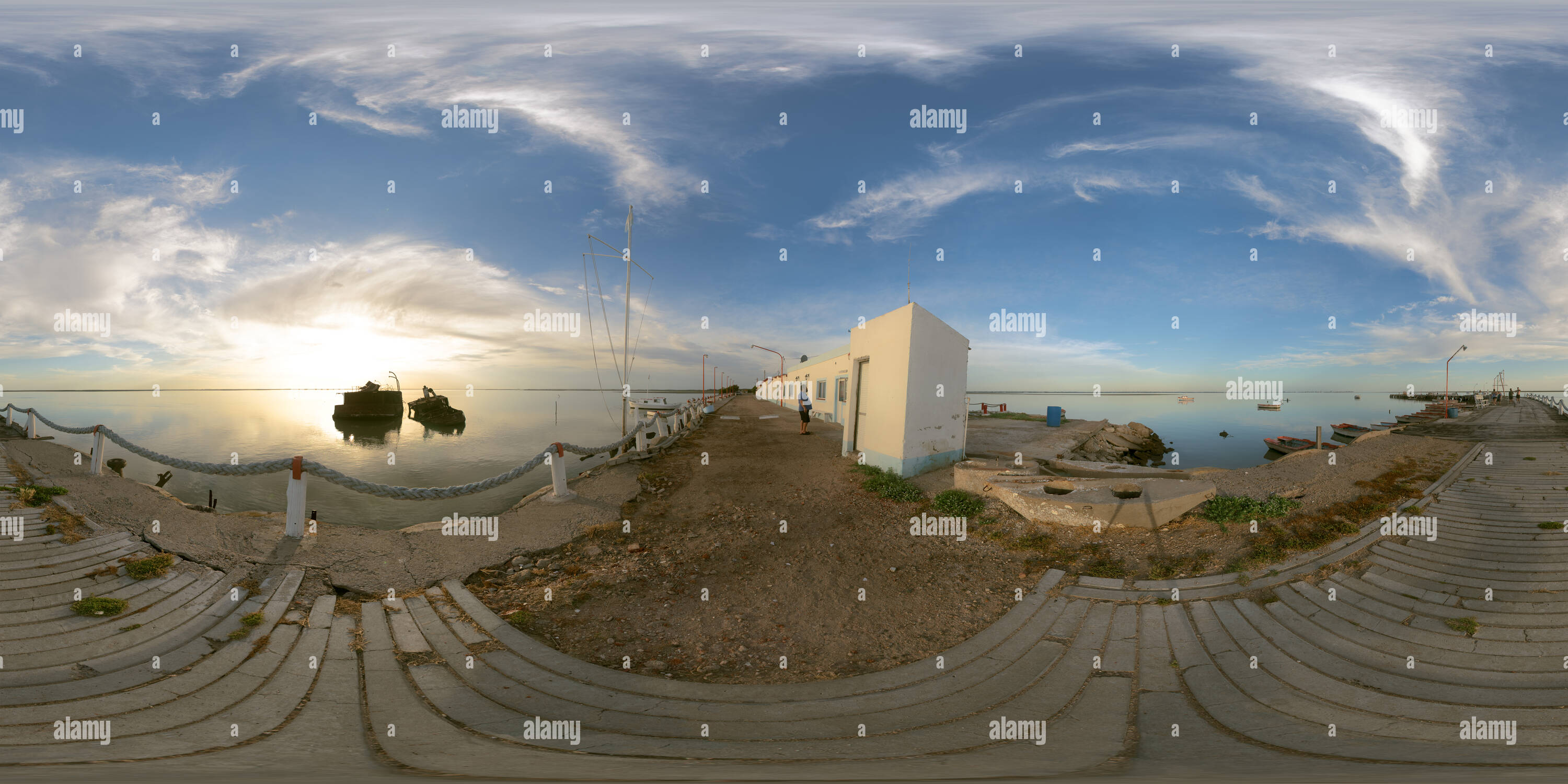 360 degree panoramic view of Puerto Cuatreros, Gral. Daniel Cerri, Bahia Blanca, Province of Buenos Aires, Argentina.