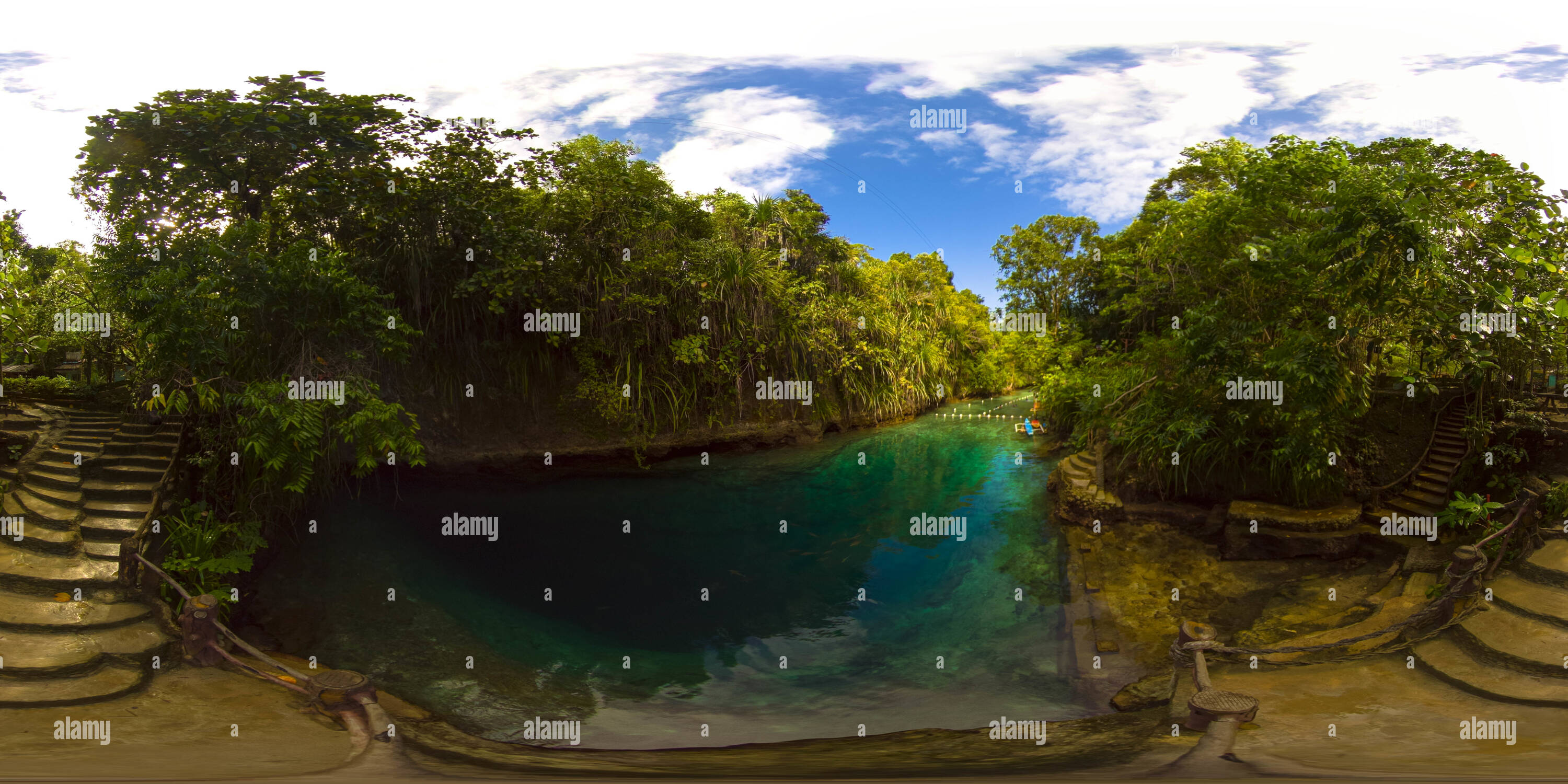 360 degree panoramic view of Enchanted River in Hinatuan, Surigao Del Sur, Philippines.