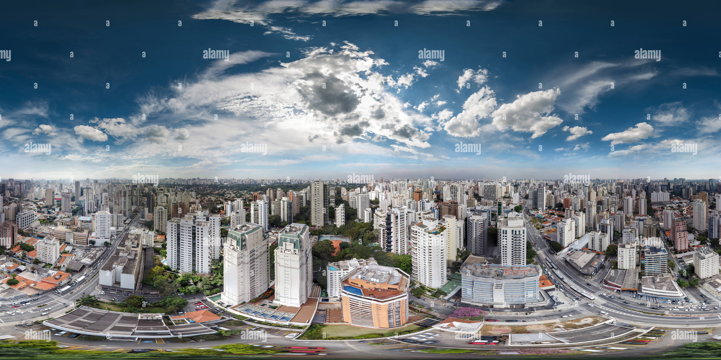 360 degree panoramic view of City of São Paulo from the air