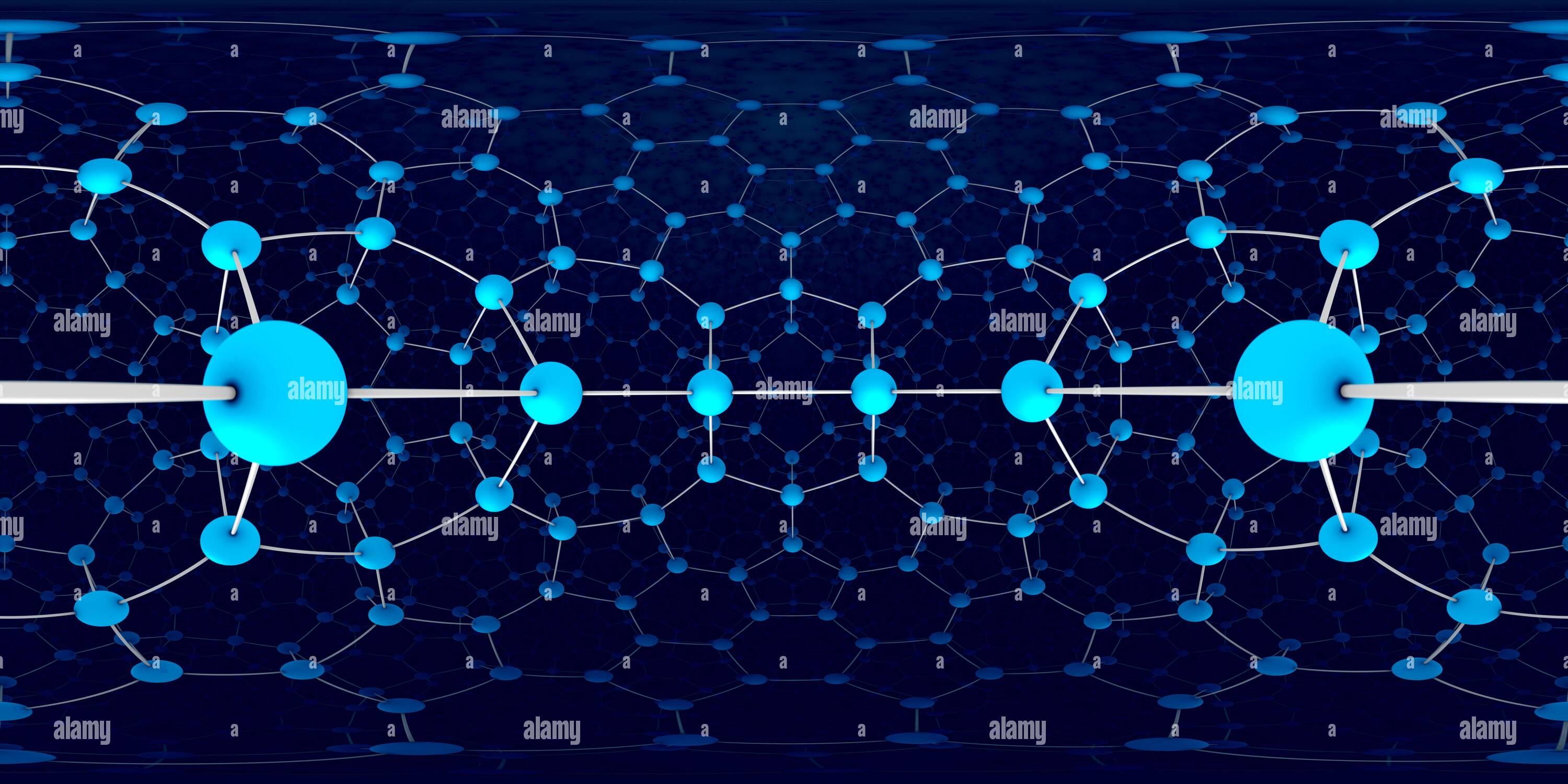 360 degree panoramic view of 360 degree lattice structure of crystal. Panorama, environment 360° HDRI map. Equirectangular projection, spherical panorama. 3d rendering