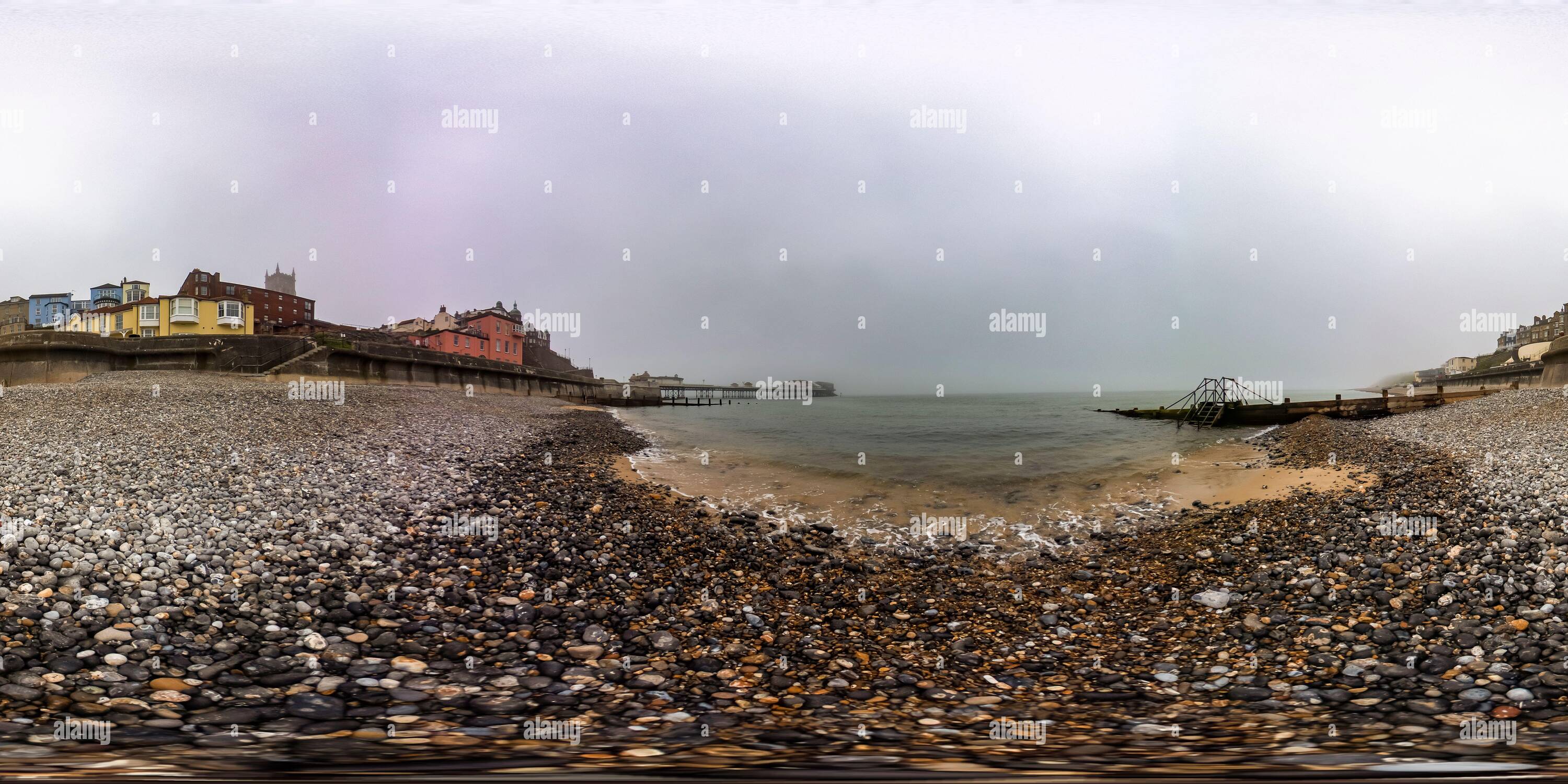 360° view of Cromer, Norfolk, UK July 2021. Full spherical seamless