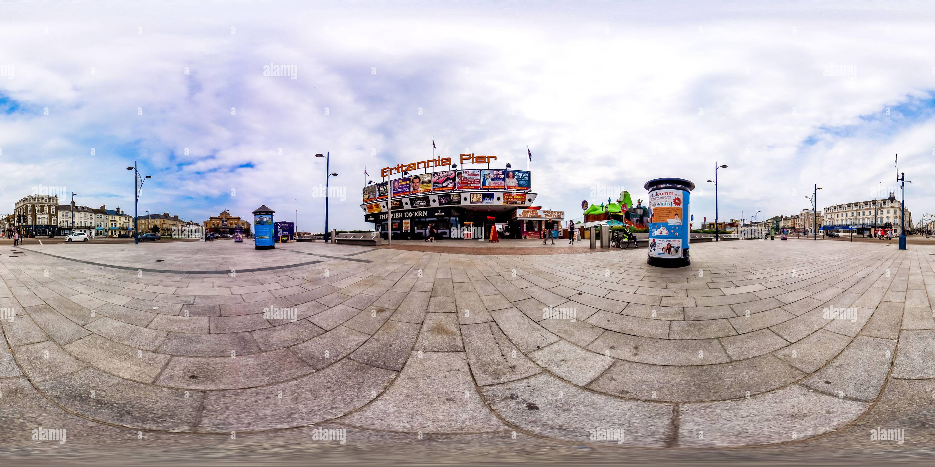 360° view of Great Yarmouth, Norfolk, UK July 2021. The entrance to