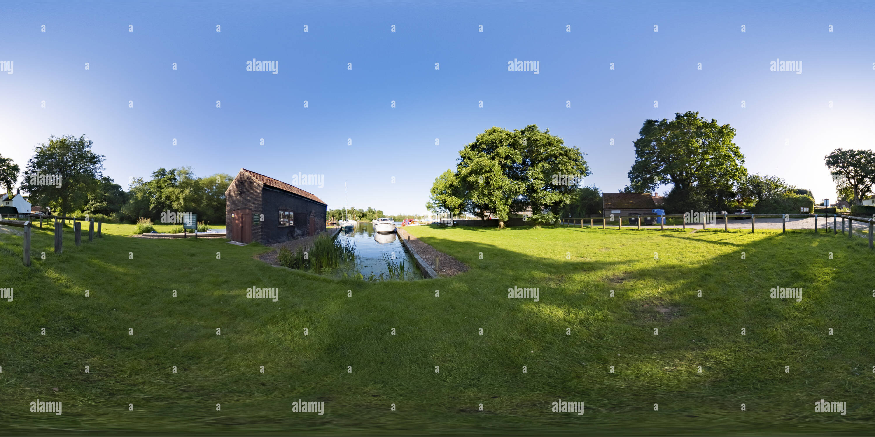 360° view of Barton Turf Staithe, Norfolk Broads Alamy