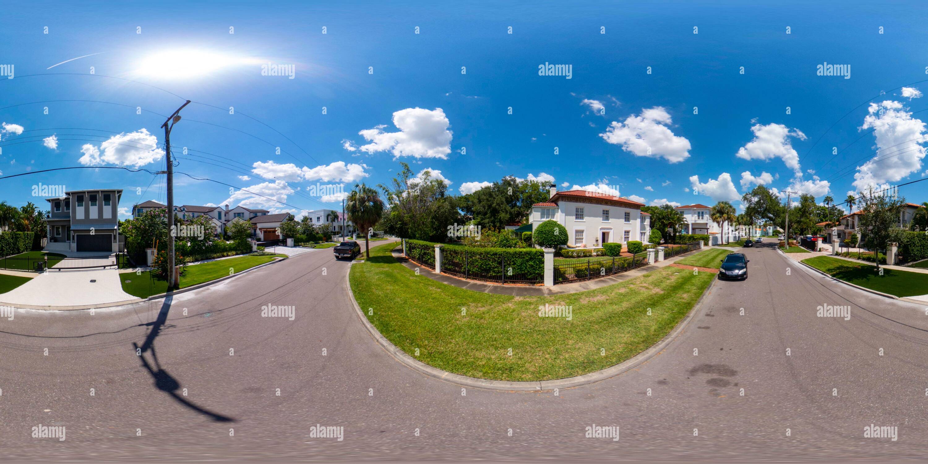 360 degree panoramic view of Davis Island Tampa Florida 360 VR equirectangular photo for virtual tour