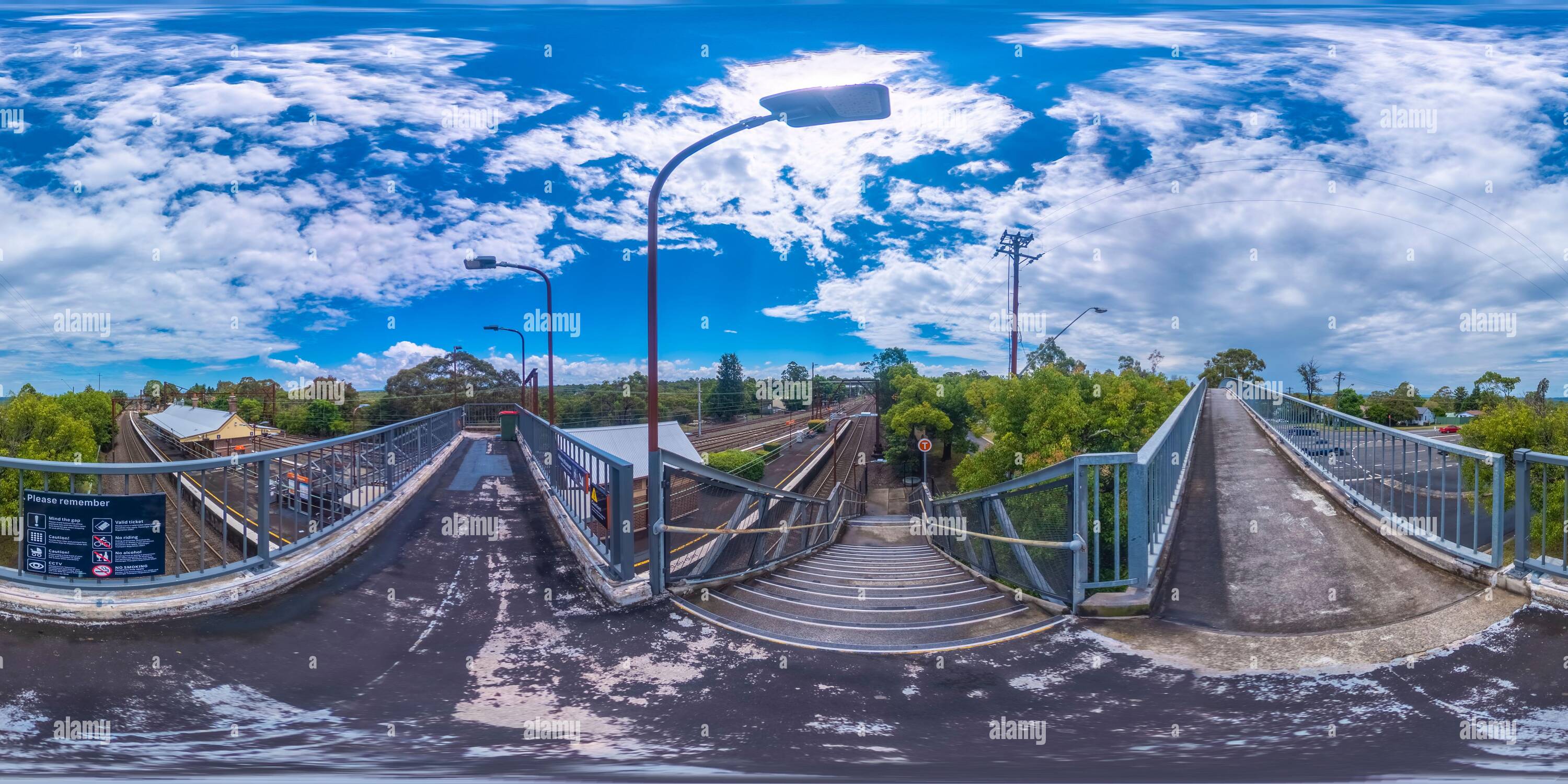 360° view of Spherical 360 panorama photograph of the commuter carpark ...