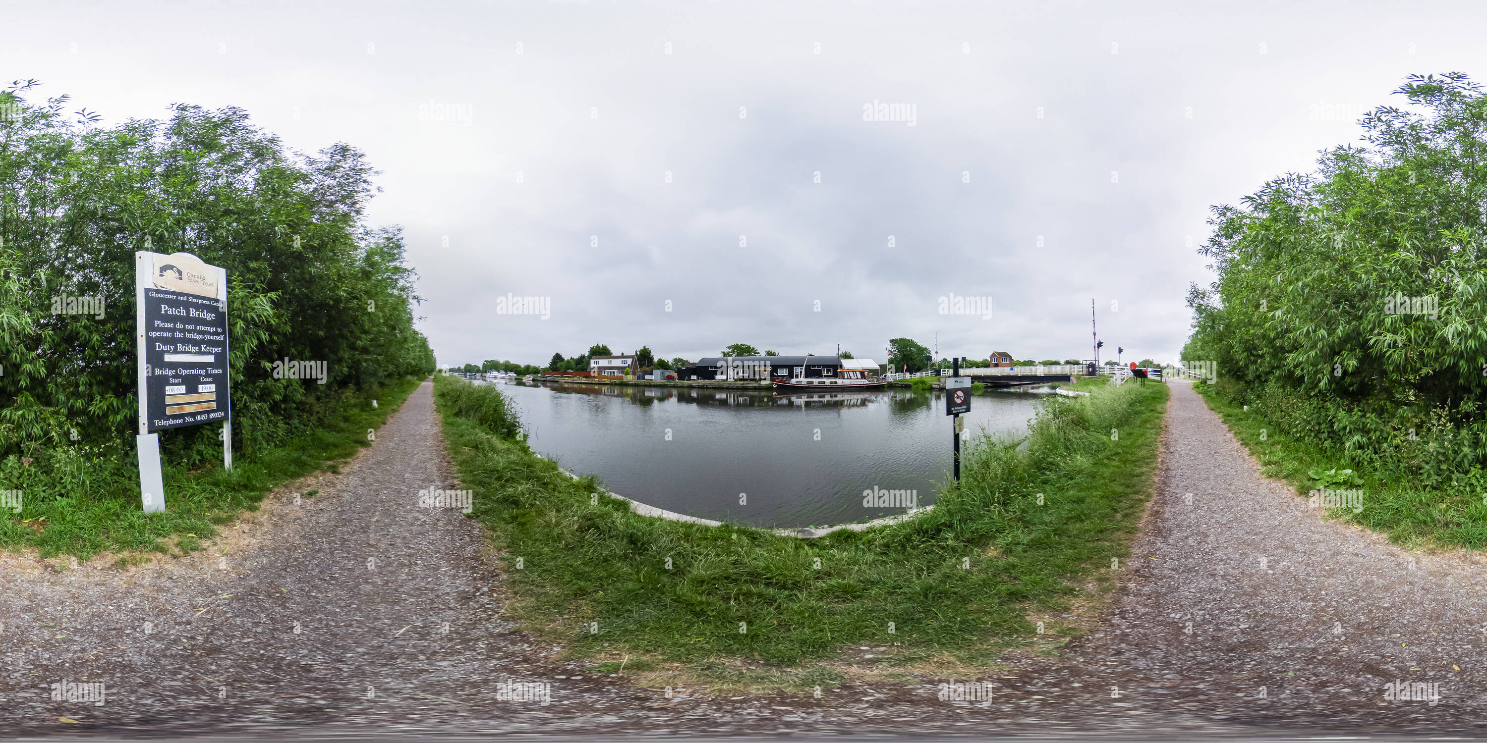 360° view of Patch Bridge on the Gloucester and Sharpness Canal in