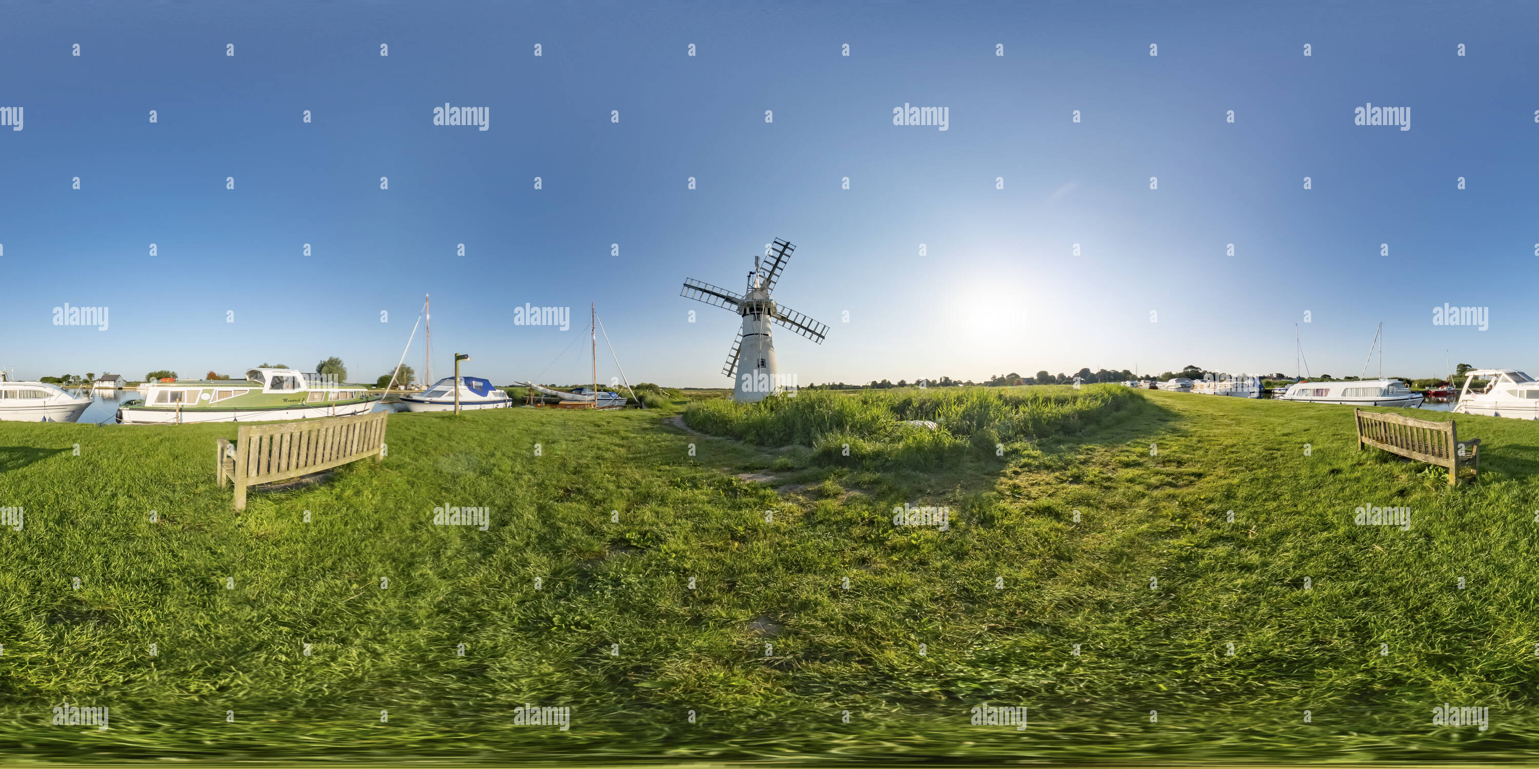 360 degree panoramic view of Thurne Mill, Norfolk Broads