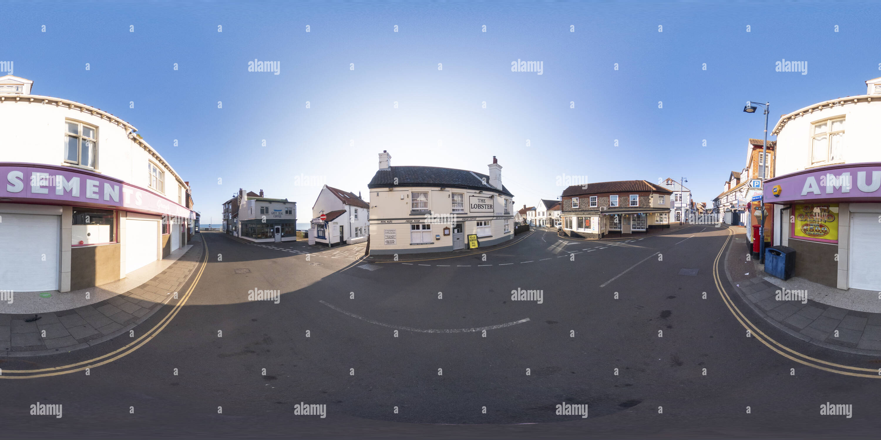 360° view of Sheringham high street, Norfolk Alamy