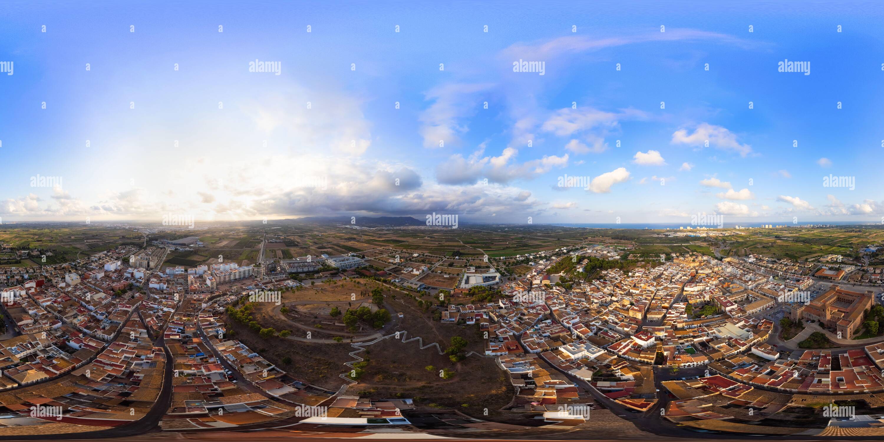 Panorama puig de maria hires stock