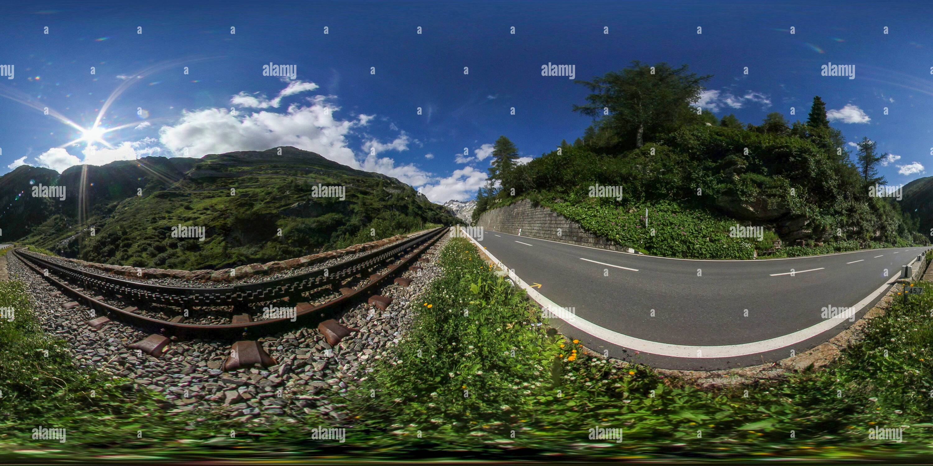 360 degree panoramic view of Furka Railway