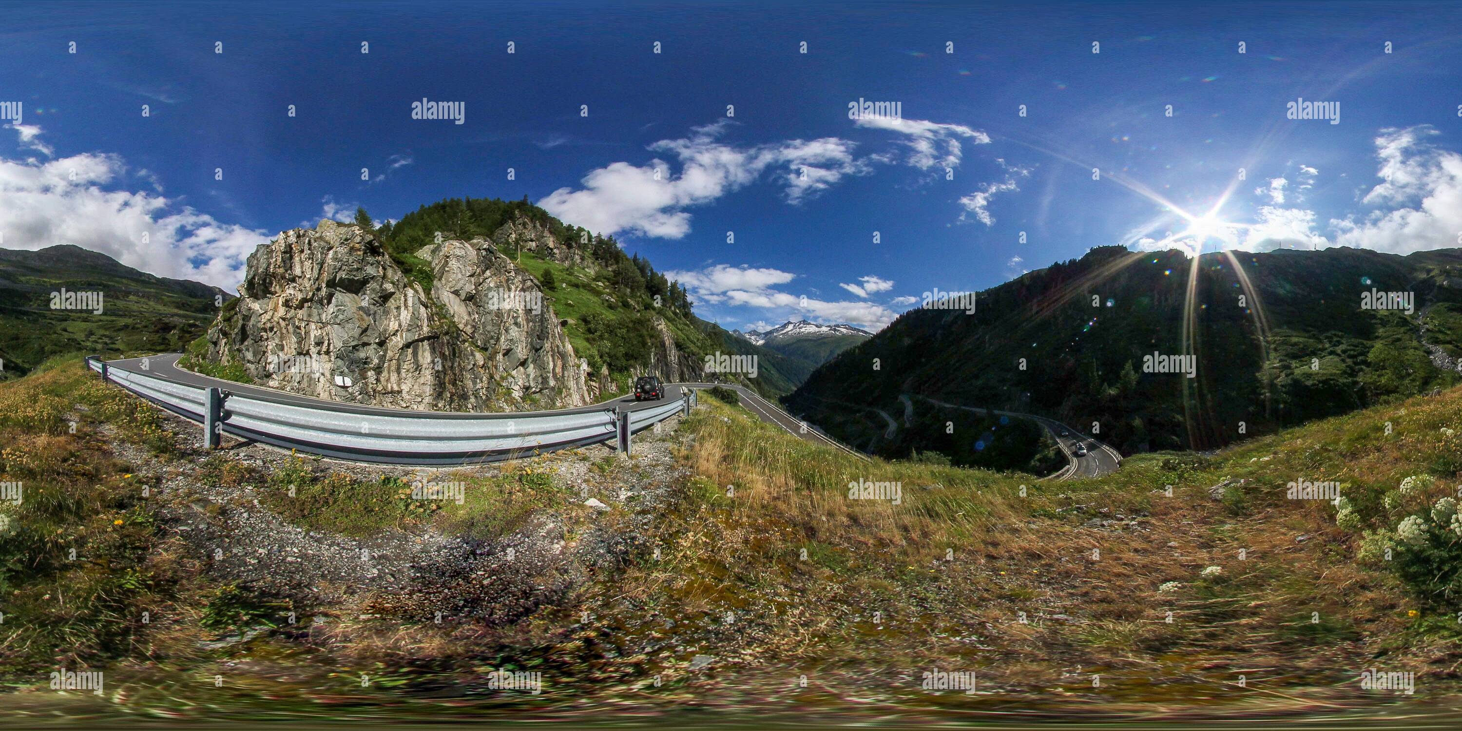 360 degree panoramic view of Furka Pass near Gletsch