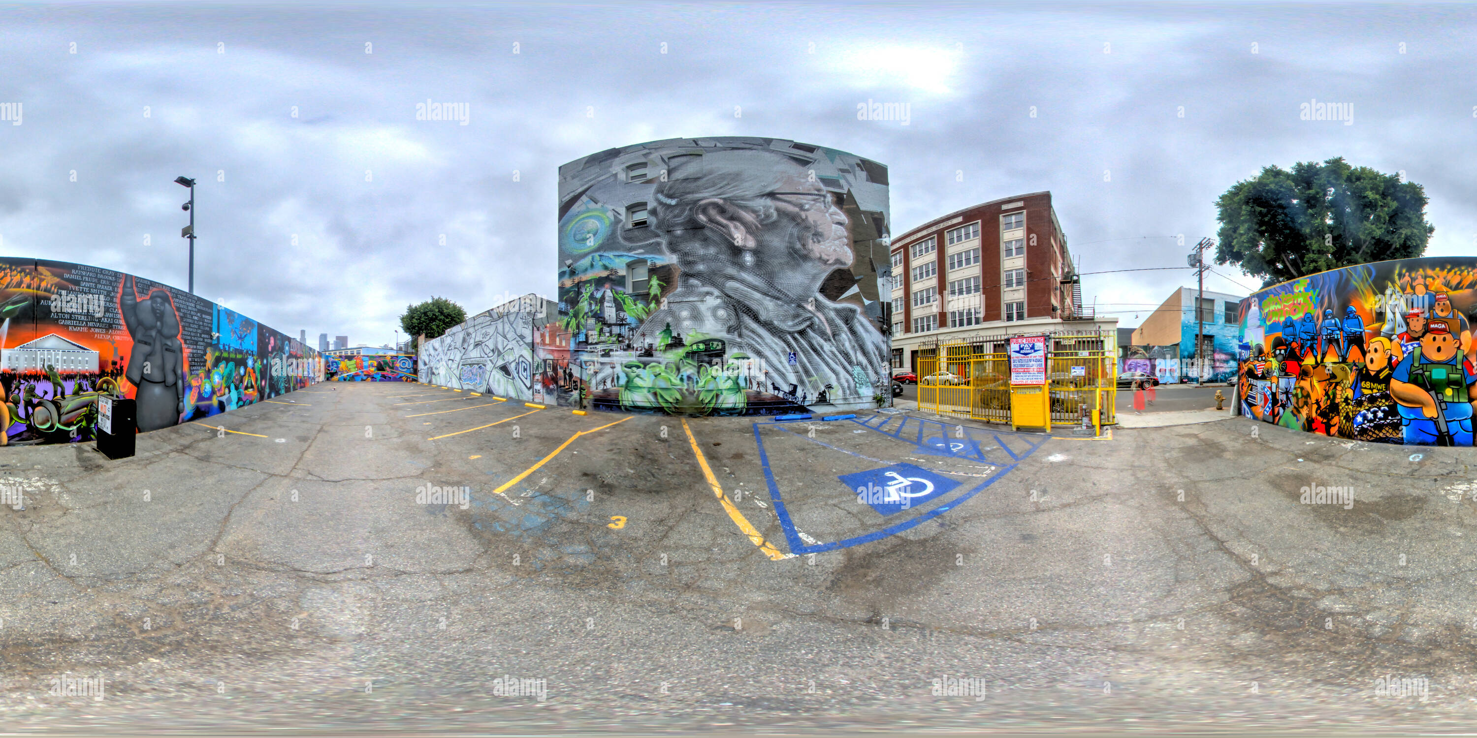 360° view of HDR 360 Pano DTLA Arts District Graffiti dead end - 161 ...