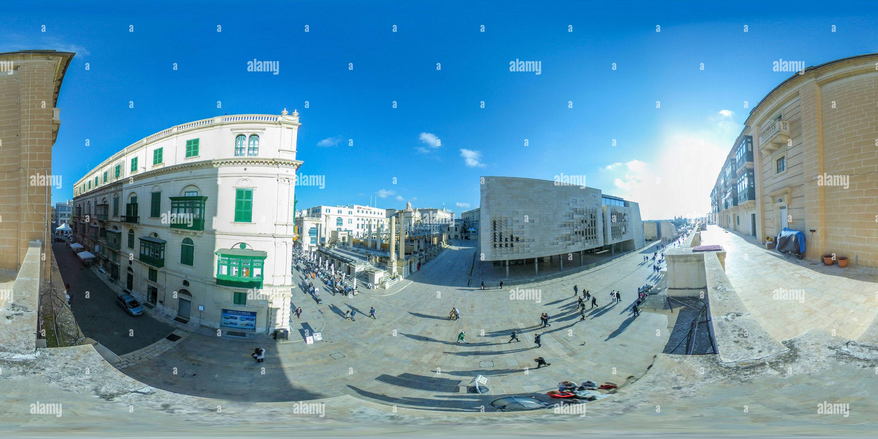 360 View Of Malta Valletta Streets Alamy   Malta Valletta Streets 2GRN55N 