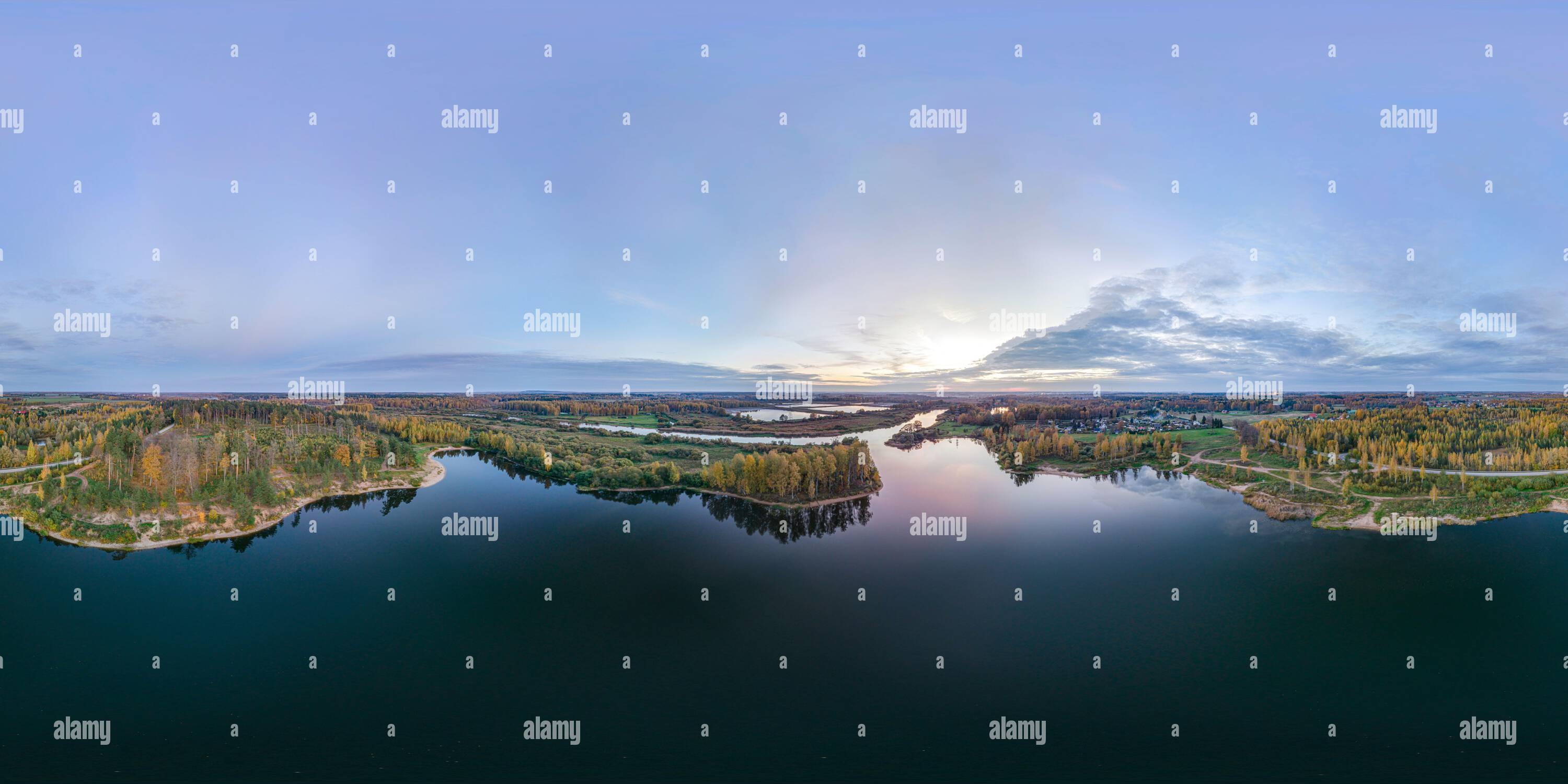 Aerial view riverside village colorful hi-res stock photography and ...
