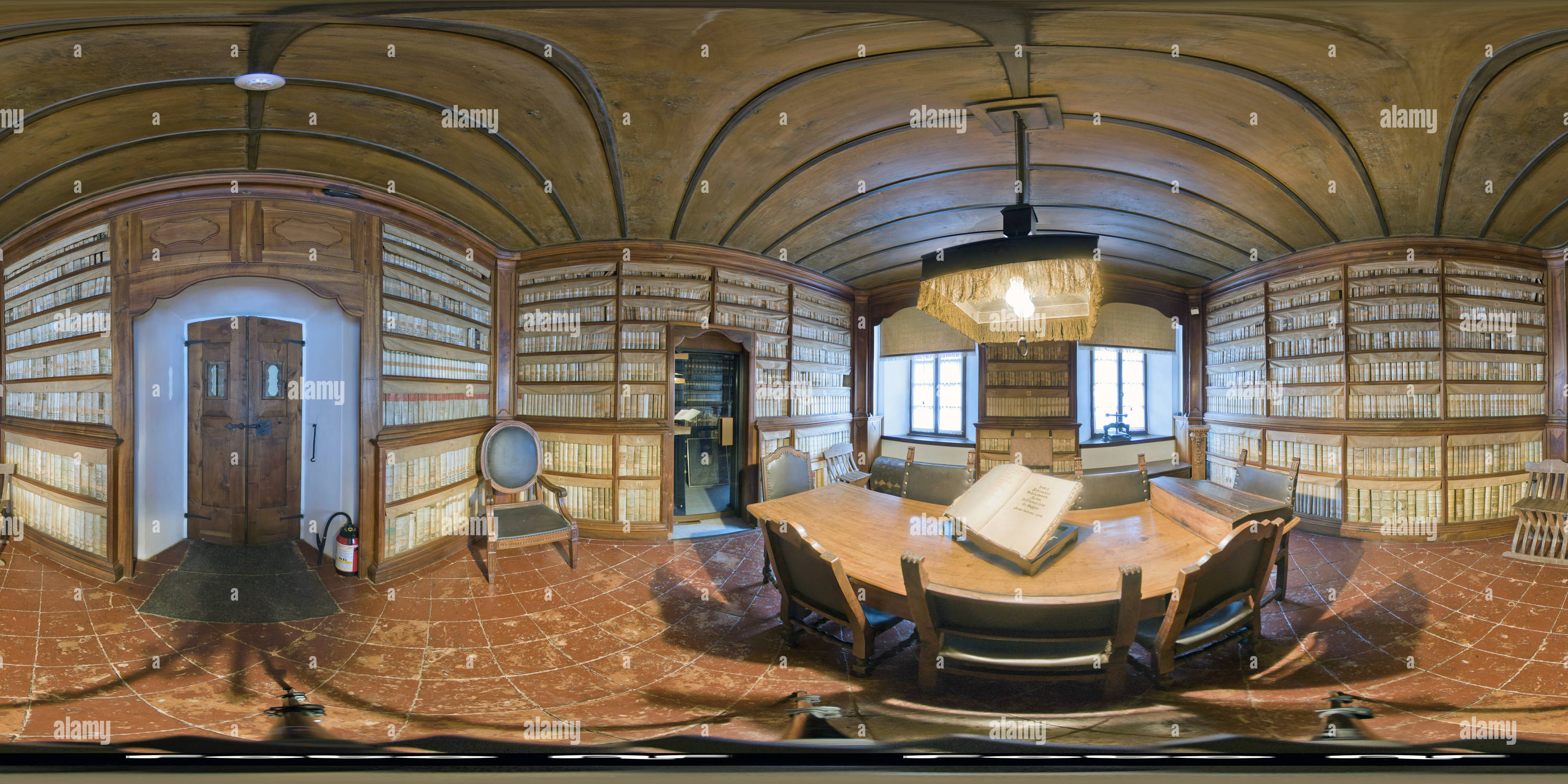 360° view of Convent of Bigorio - library - Alamy