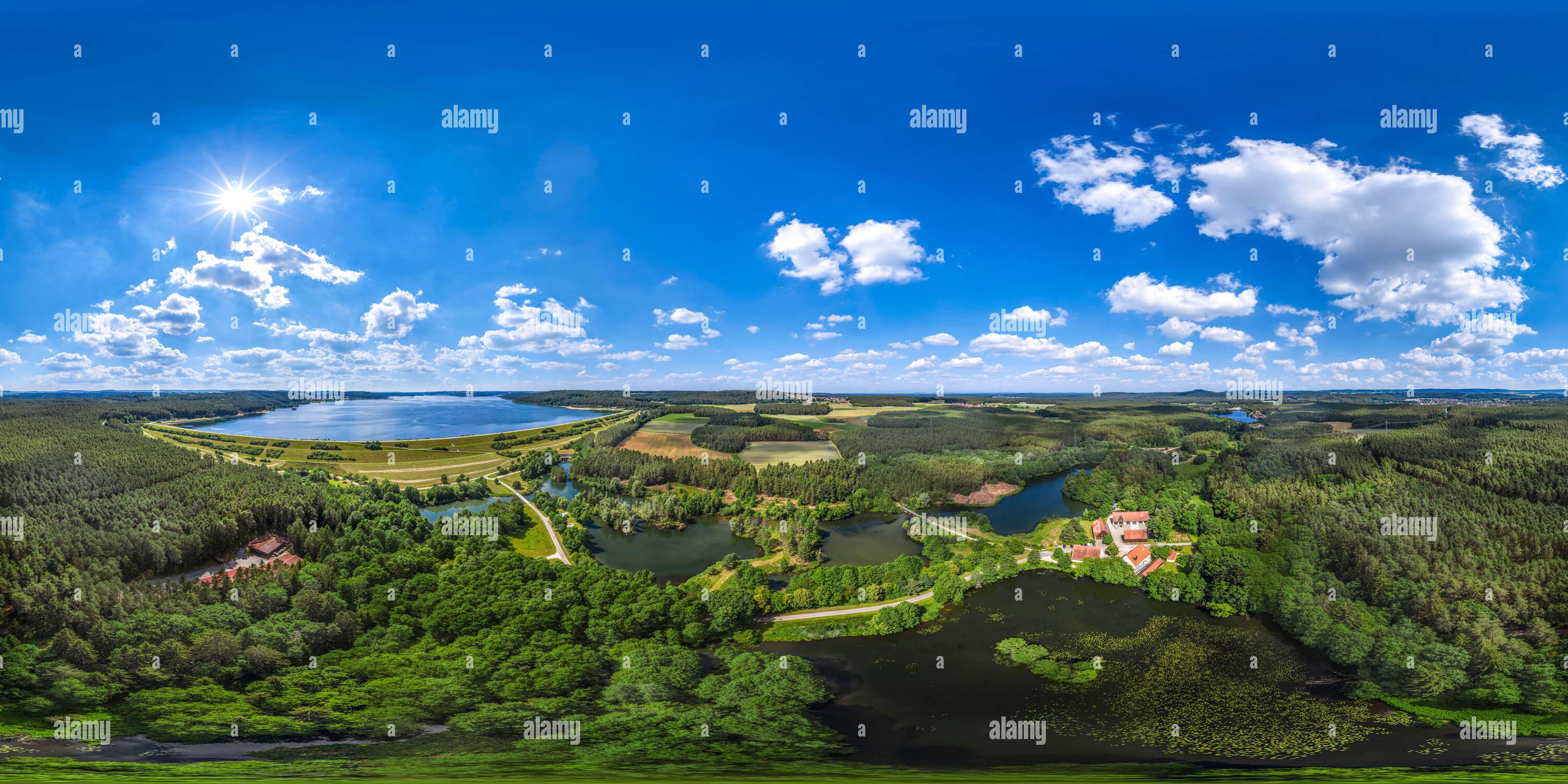  360° view of Impressive 360 view to the region around the Brombachsee Illustration 