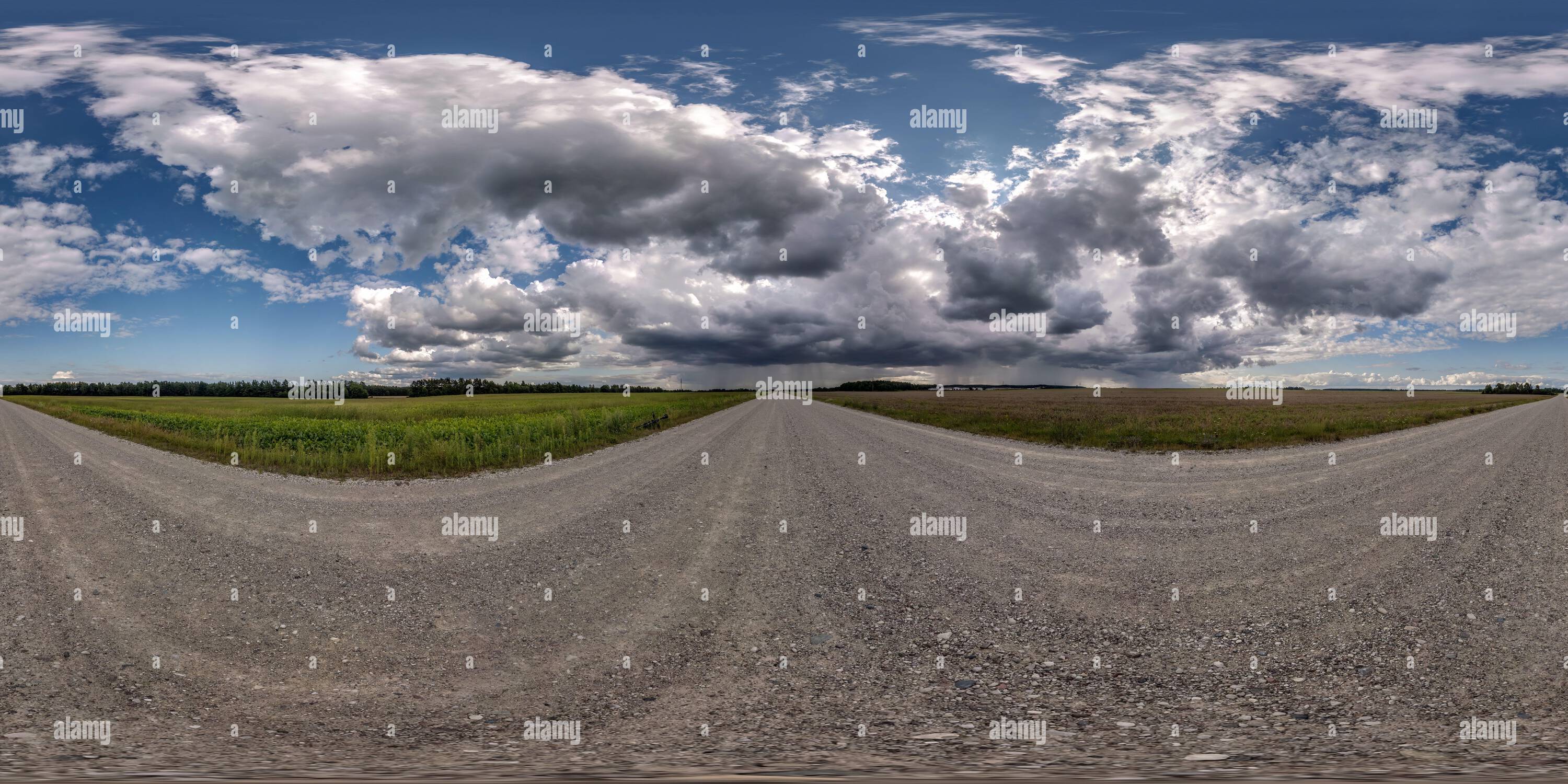 Full 360 degree equirectangular panorama hdri of dark modern