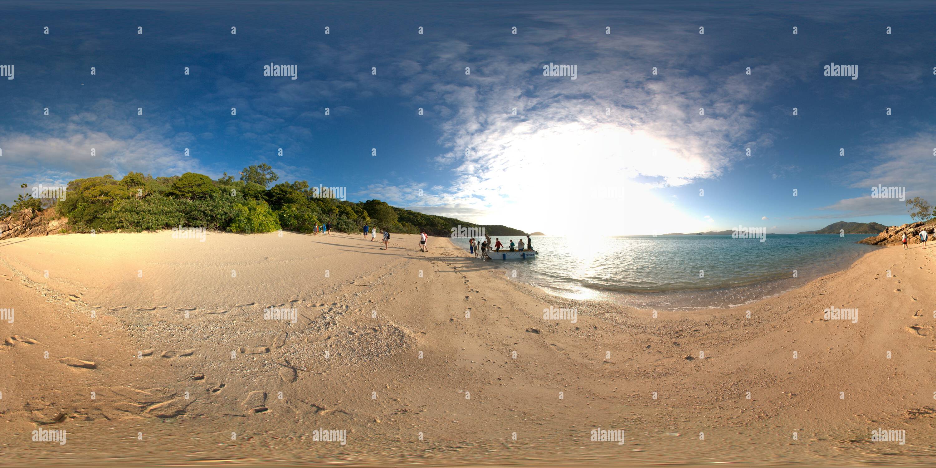 360° view of Tourist arriving for a visit on Shaw Island in the