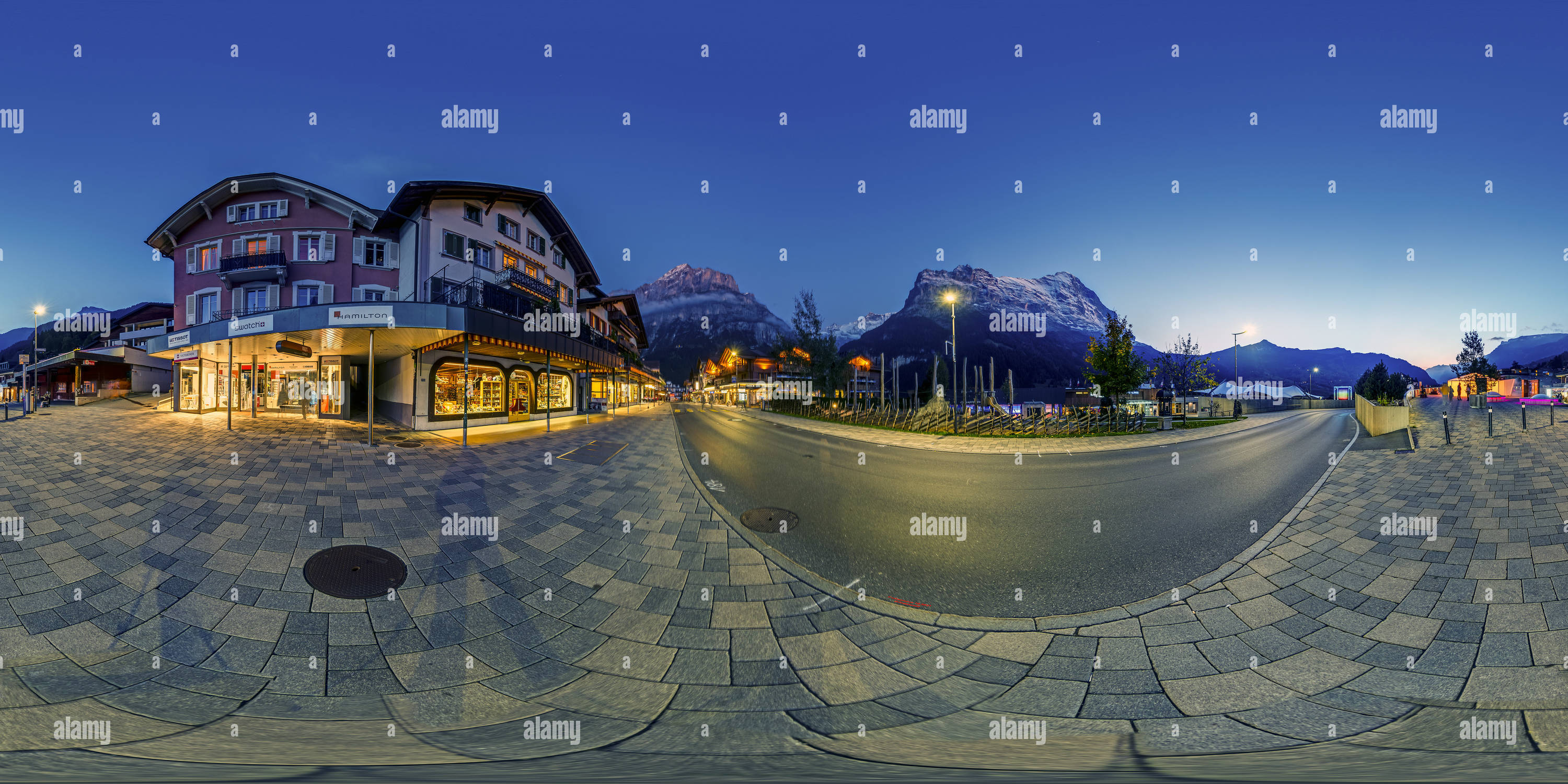 360° view of Grindelwald Dorfstrasse Switzerland canton bern Alamy