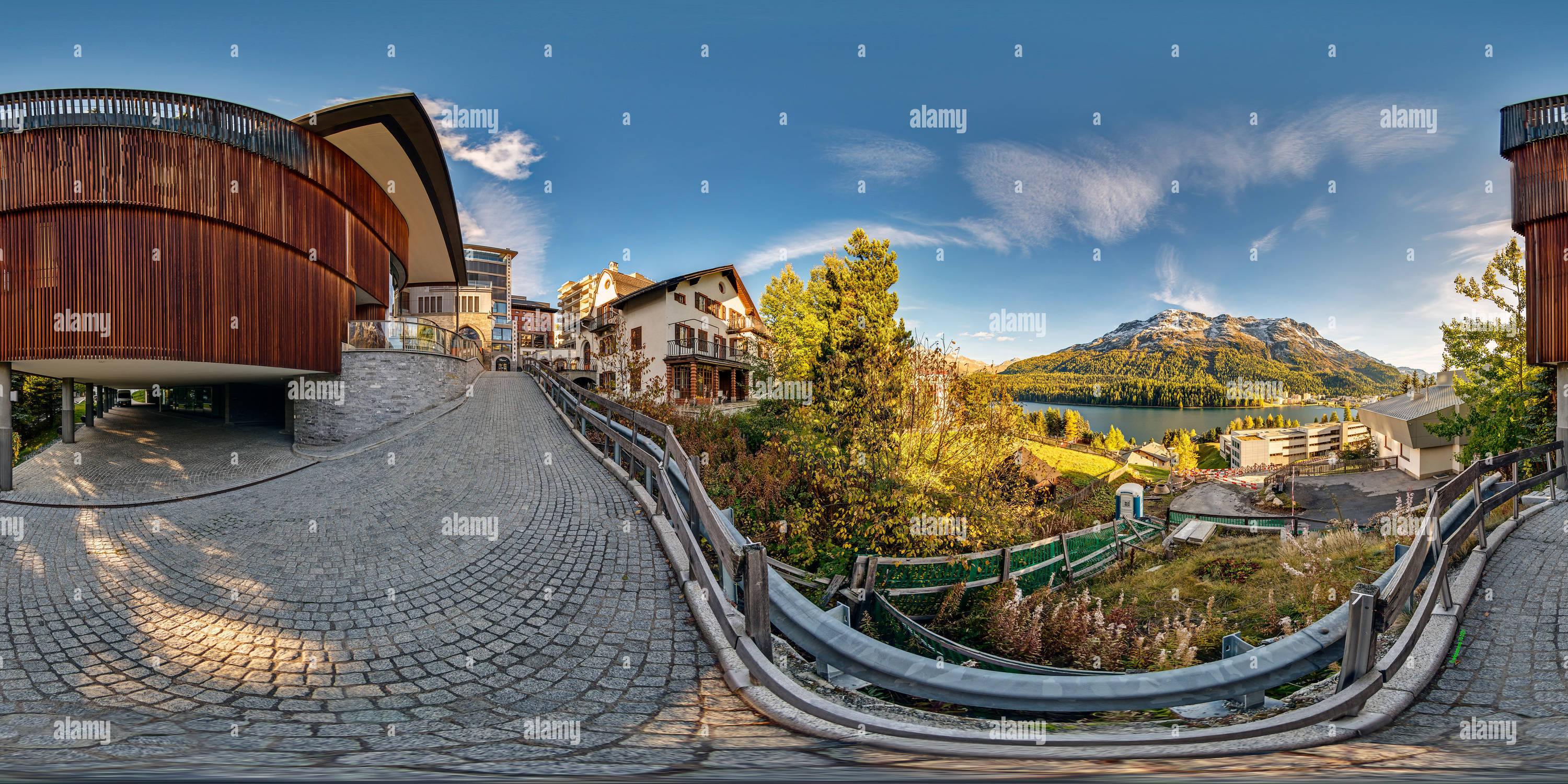 360° view of St. Moritz Village Center Switzerland Engadin 3 Alamy