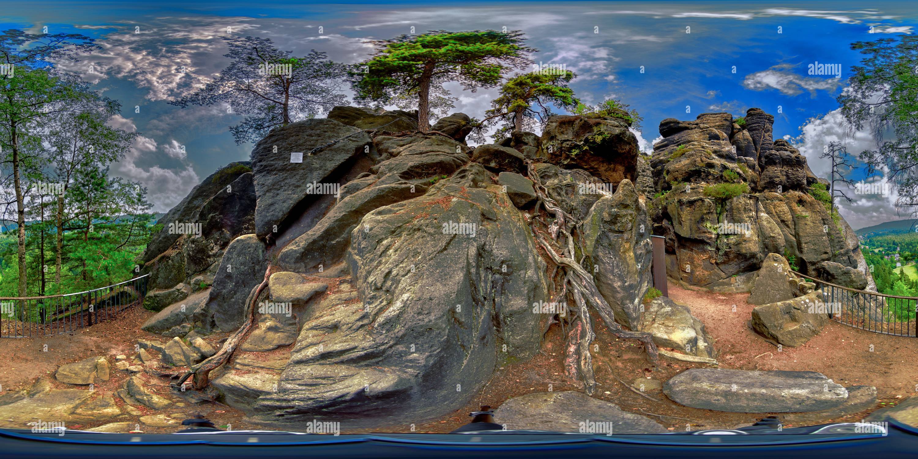 360° view of Zittau, Jonsdorfer Felsenstadt, Lausitzer Mountains