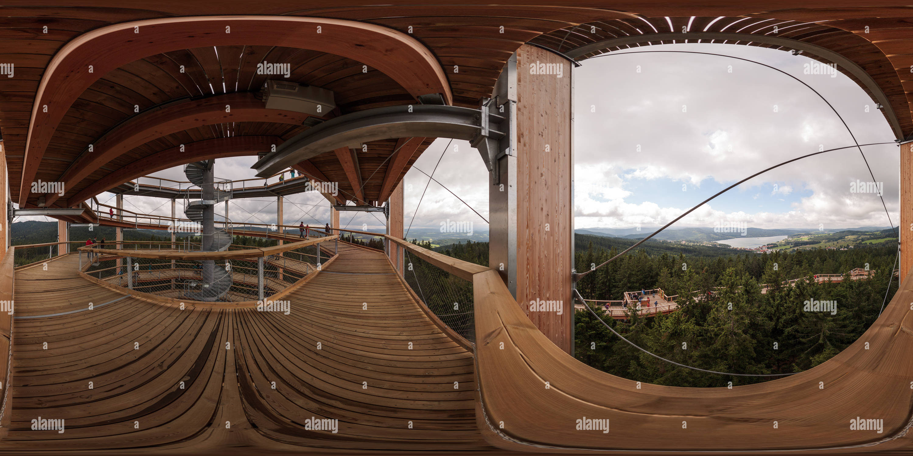 360 degree panoramic view of Aussichtsturm auf dem Kramolin bei Lipno n. V.