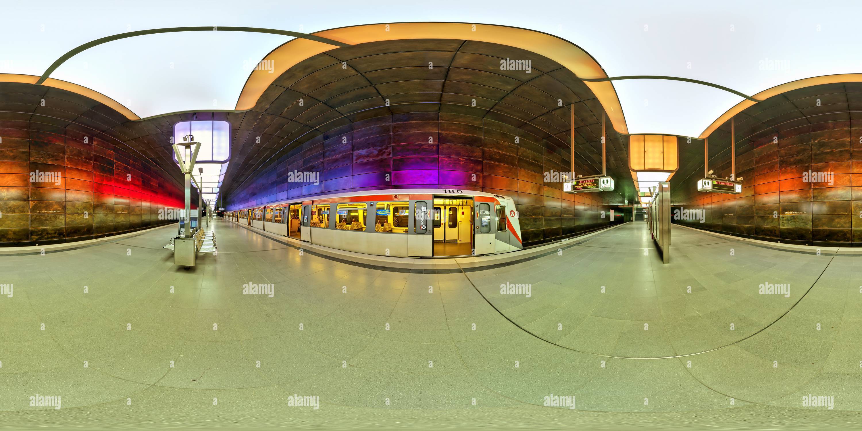 360 degree panoramic view of U Bahn Station Hafencity Universitaet