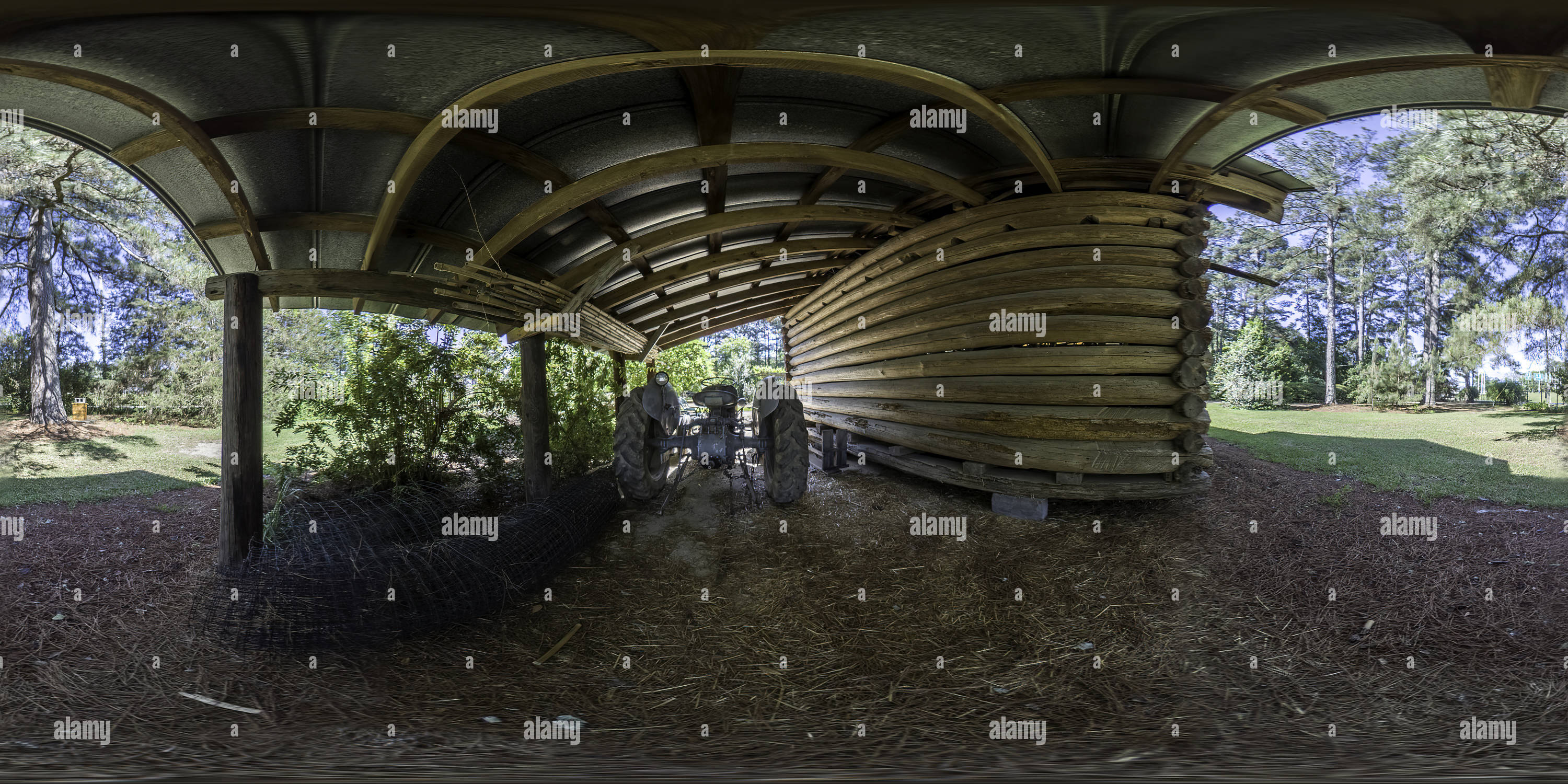 360° View Of Cape Fear Botanical Garden Country Barn And Tractor Alamy 9156