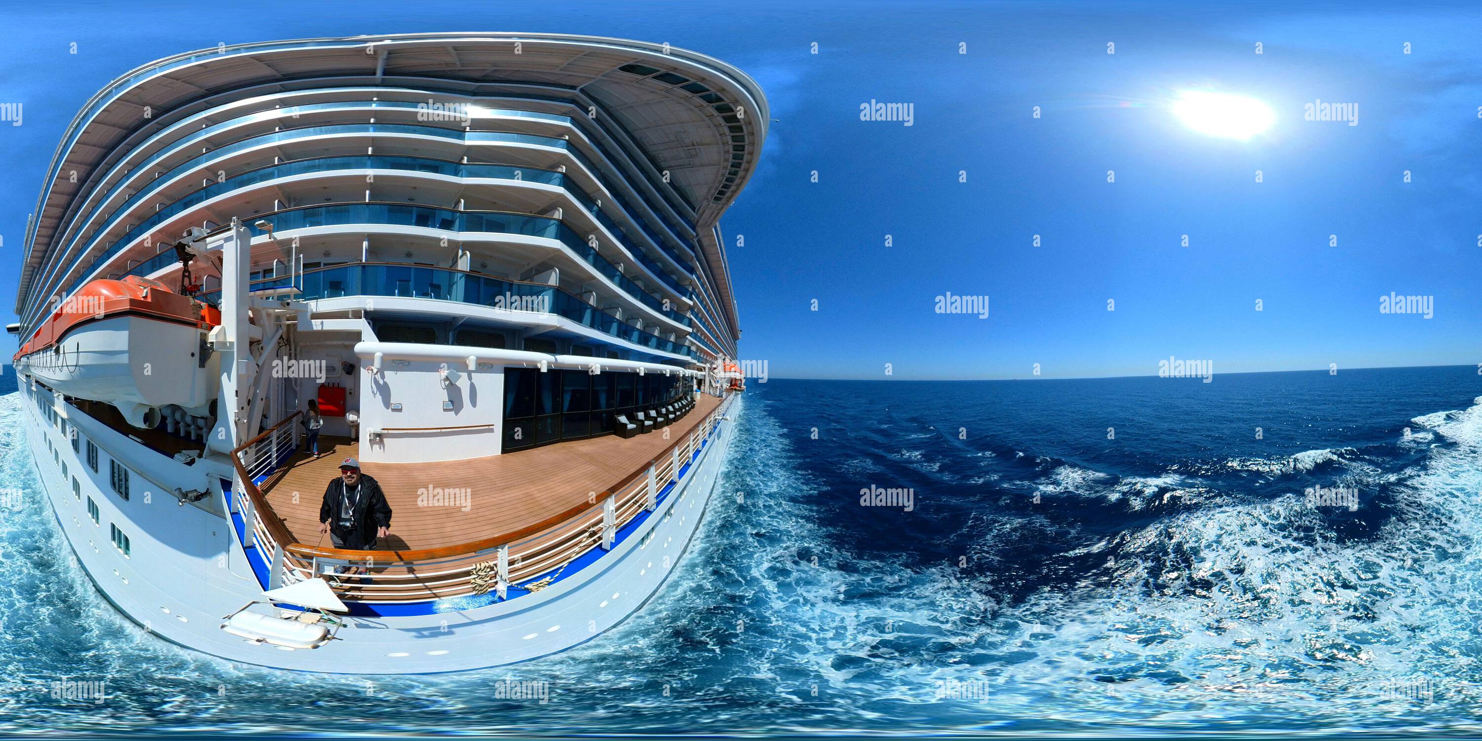 360° view of Standing on the deck of the Regal Princess while it is out