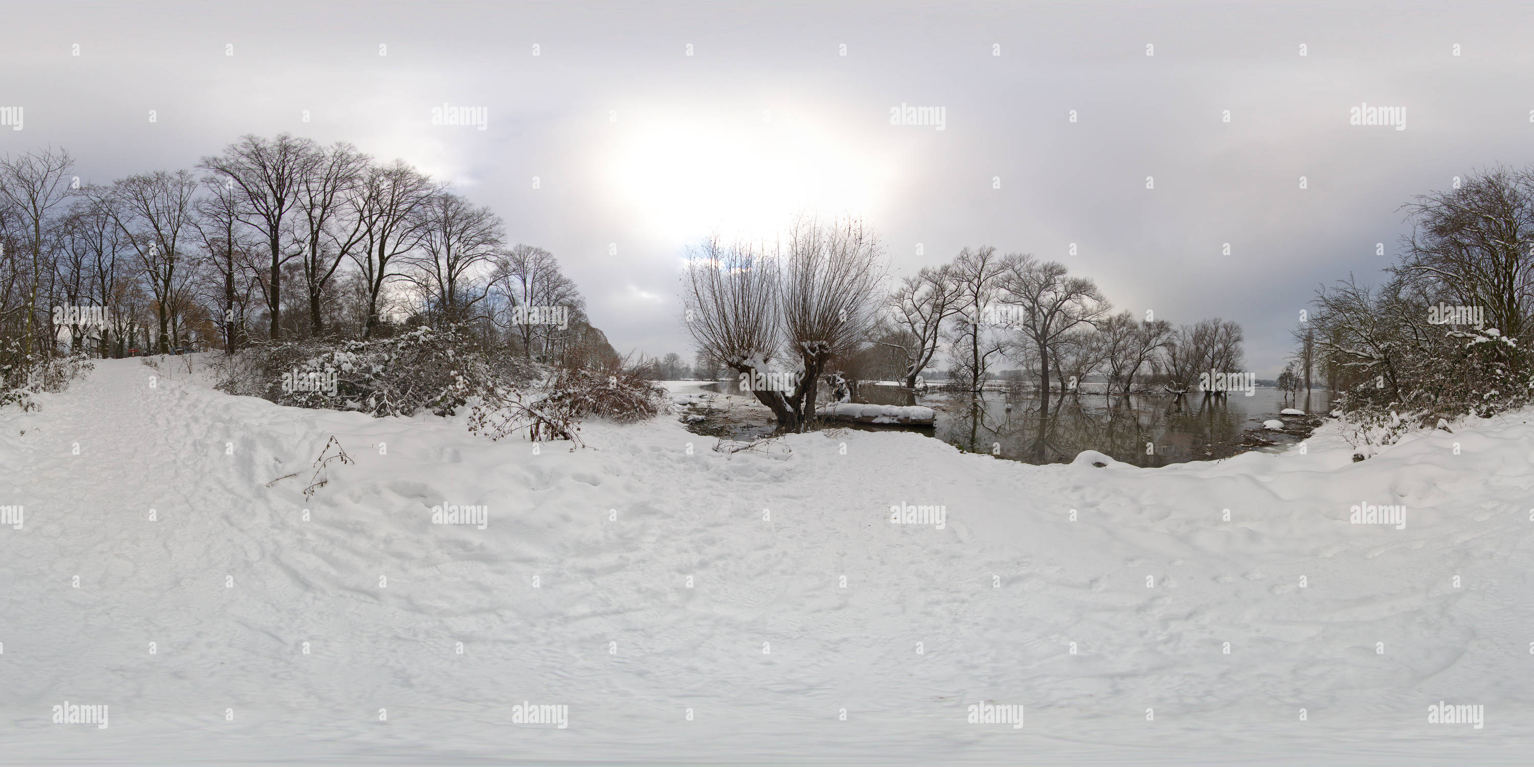 360 View Of Winter River View Alamy