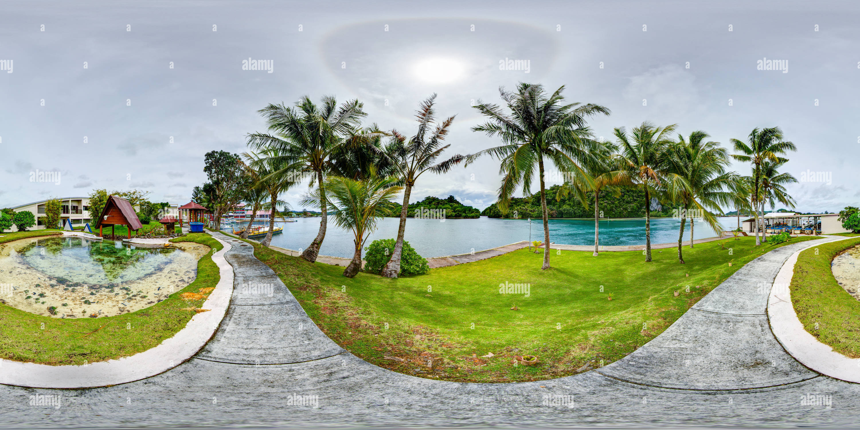 360° view of Palau International Coral Reef Center Aquarium Alamy