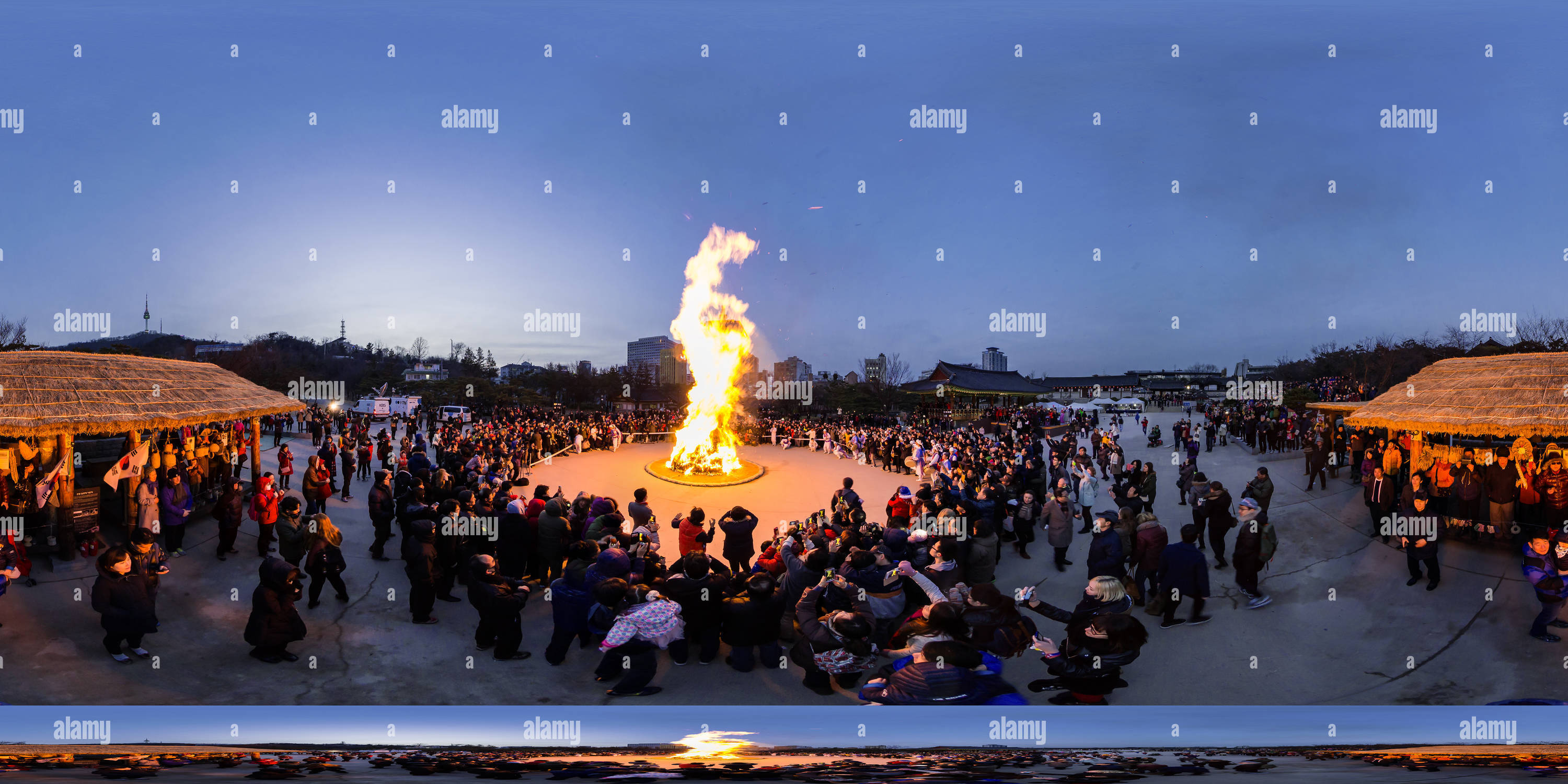360° view of The First Full Moon Festival Alamy