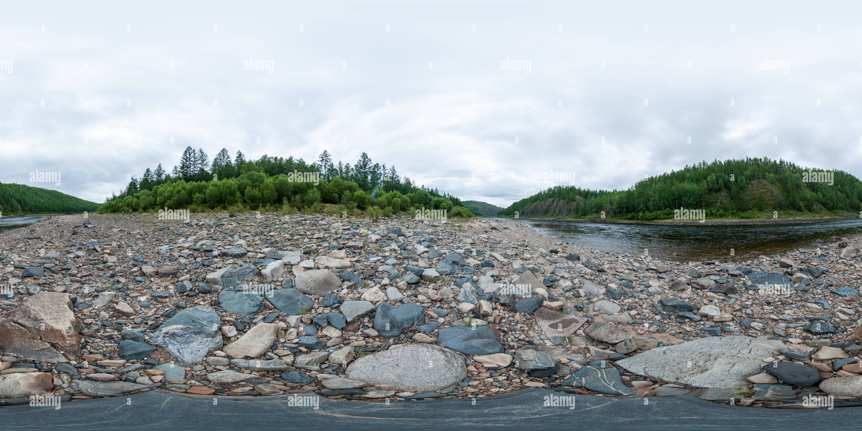 360 degree panoramic view of Vitim river bank #4