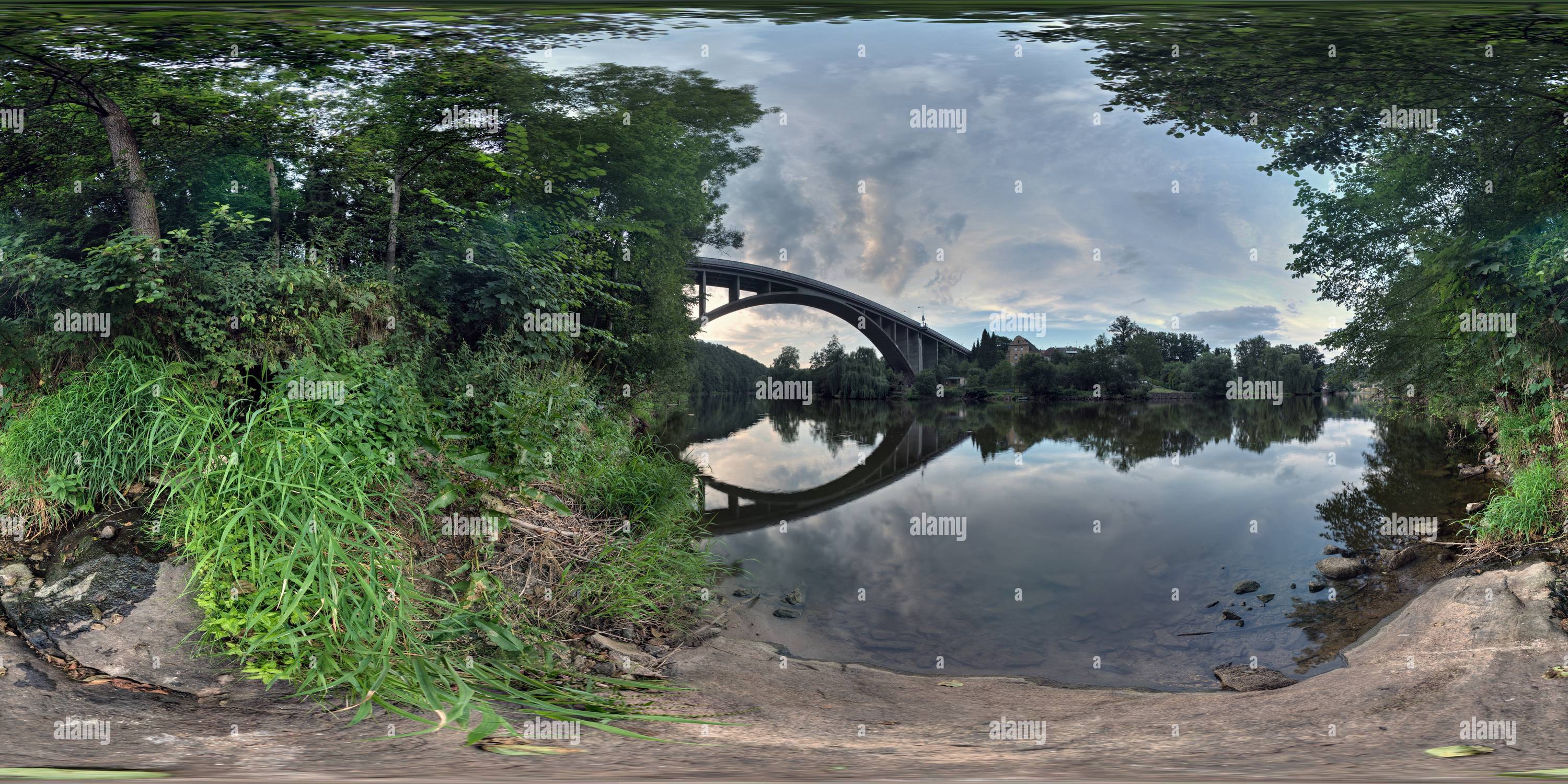 360° view of Švehla's bridge in Tábor, 1935 Alamy