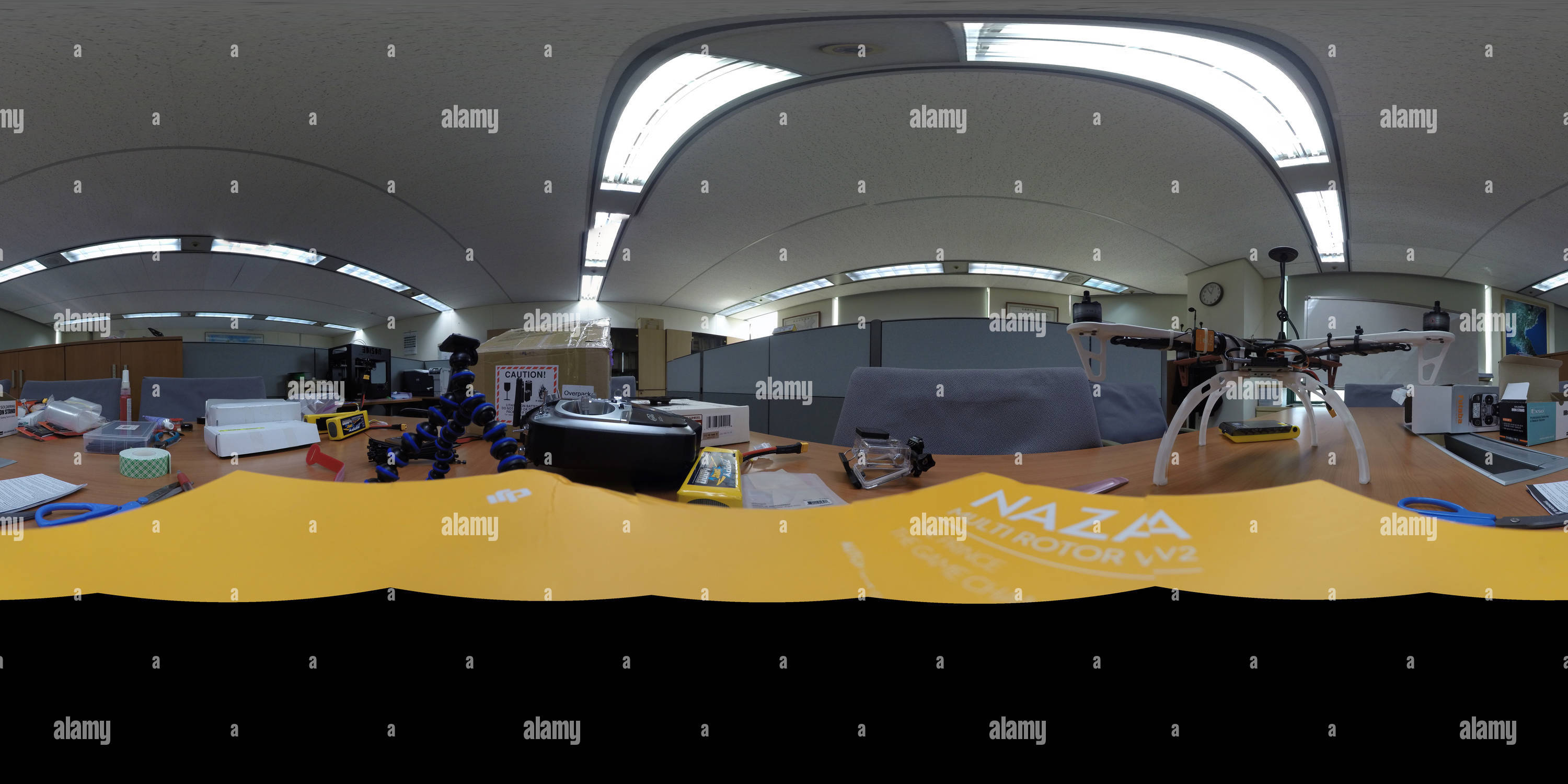 360° view of Quadcopter assembly desk by Gopro - Alamy