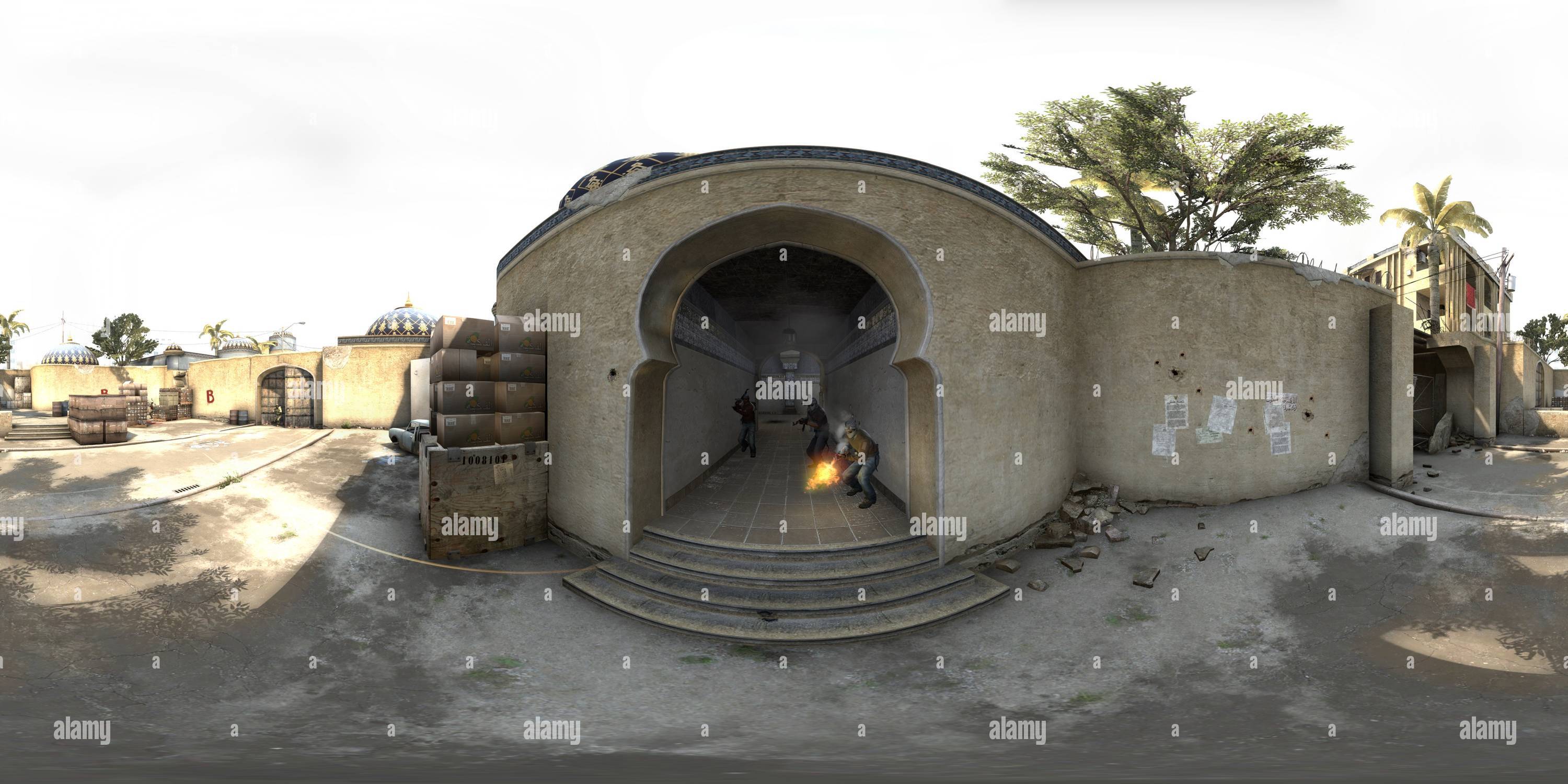 360 degree panoramic view of Dust 2, B, Counter-Strike: Global Offensive