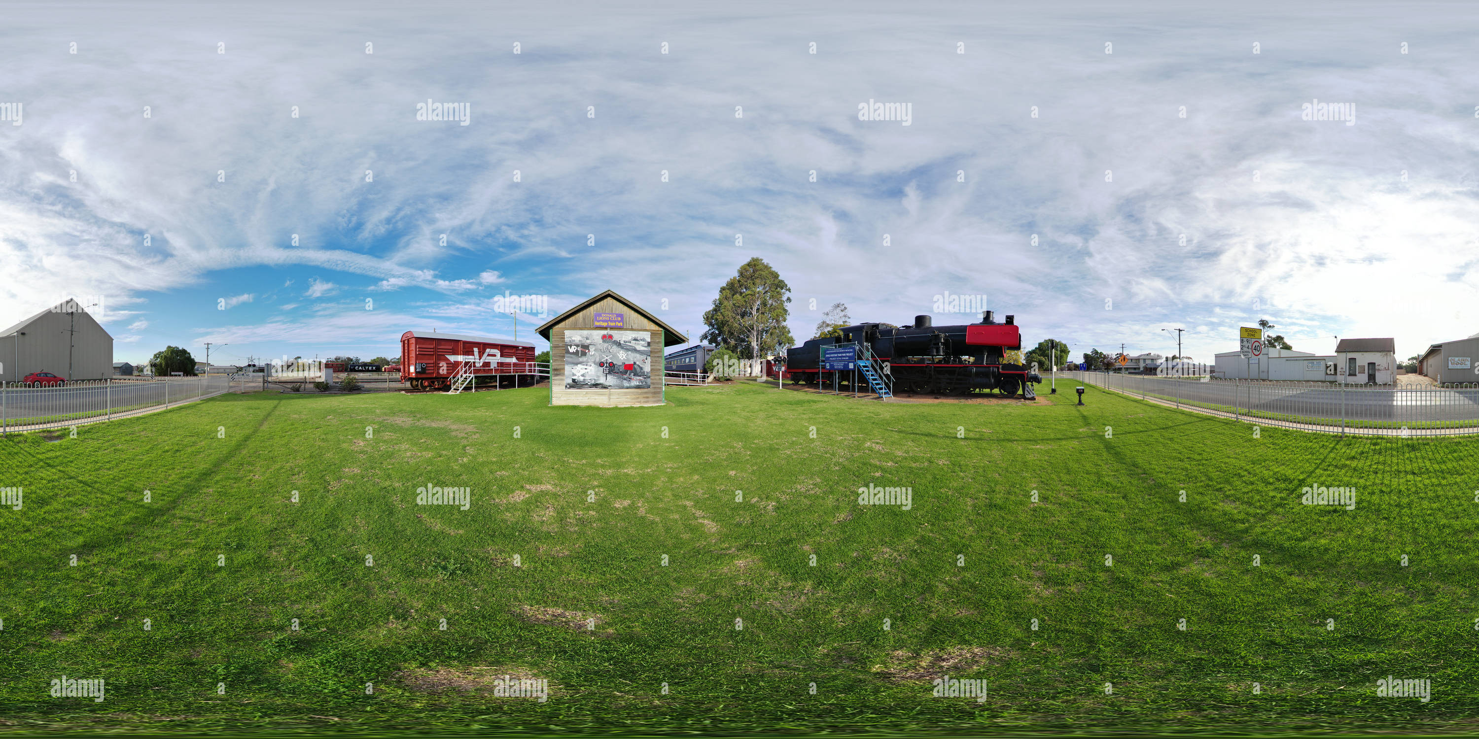 360° view of Donald Heritage Train Park Alamy